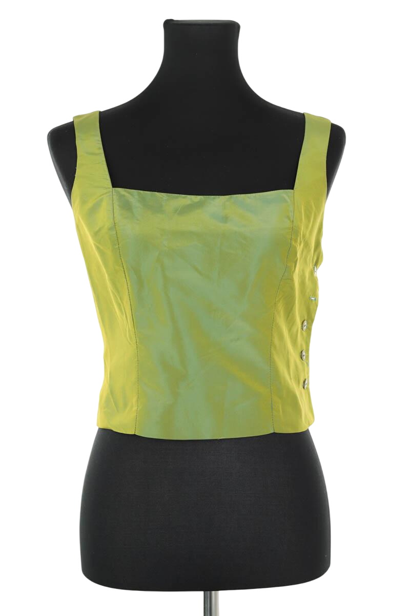 Sleeveless silk top TARA JARMON - Seconde Main Green