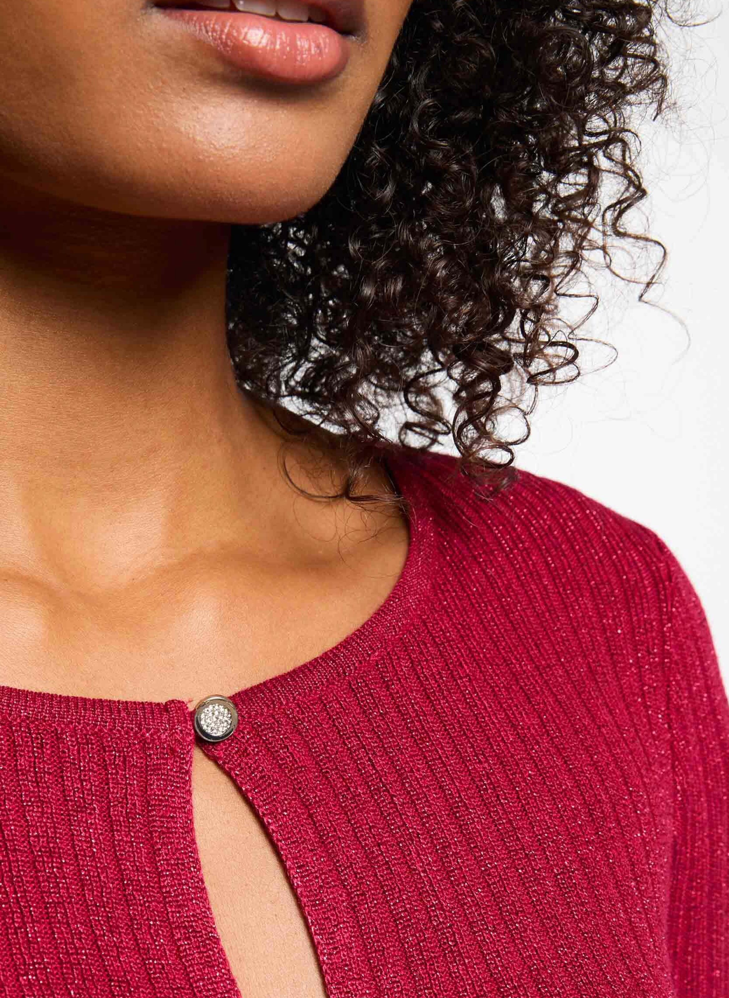 Strickjacke mit Rundhalsausschnitt MORGAN Rot