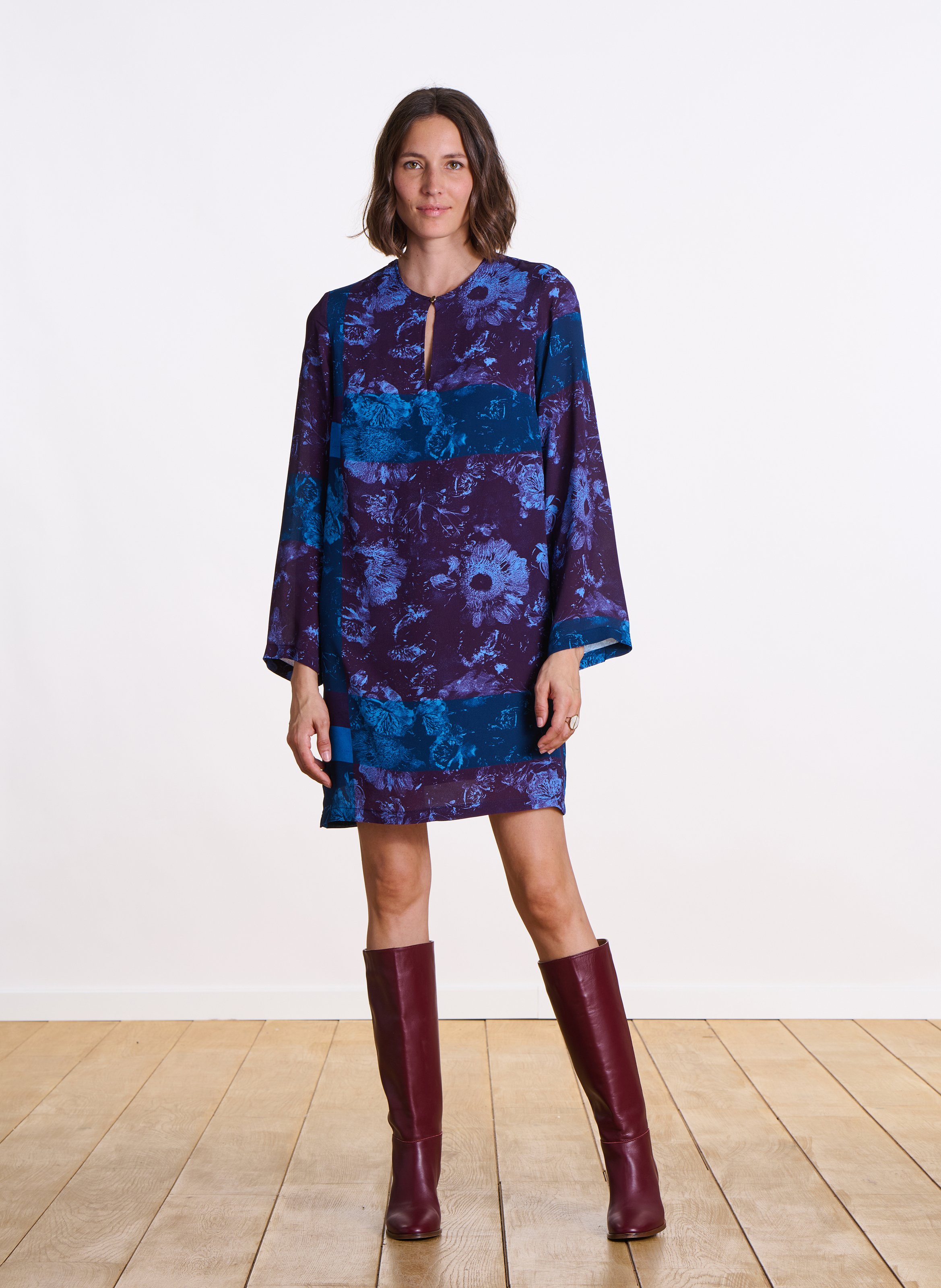 Birmane printed dress LA FEE MARABOUTEE Purple
