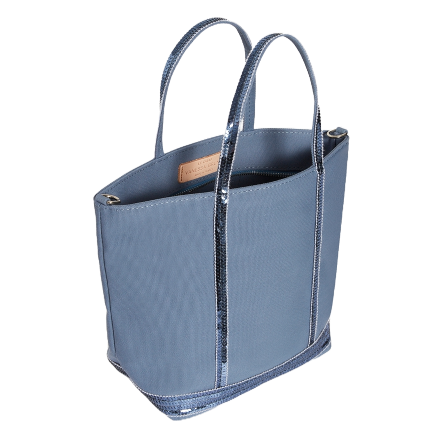Mini cotton tote bag with sequins VANESSA BRUNO Blue