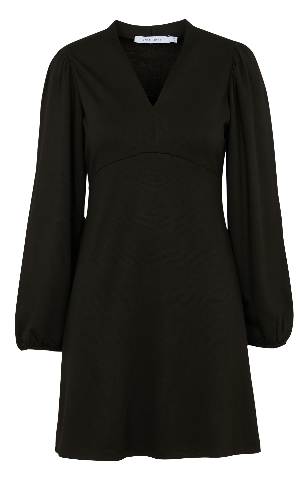 Korte jurk met V-hals LA FEE MARABOUTEE Black