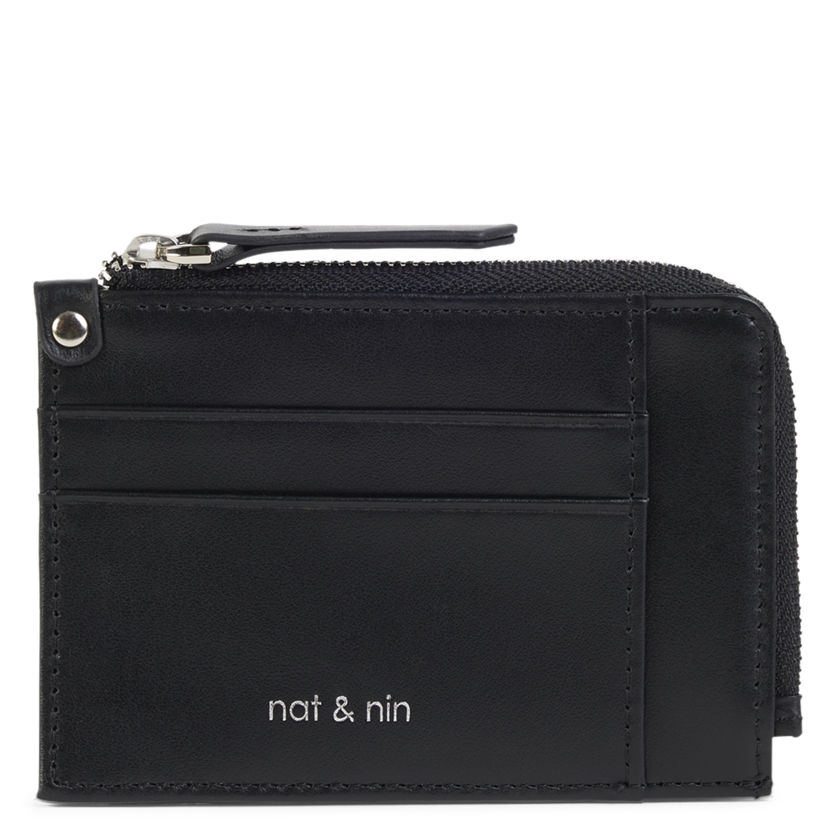 Porte-cartes en cuir NAT & NIN Noir