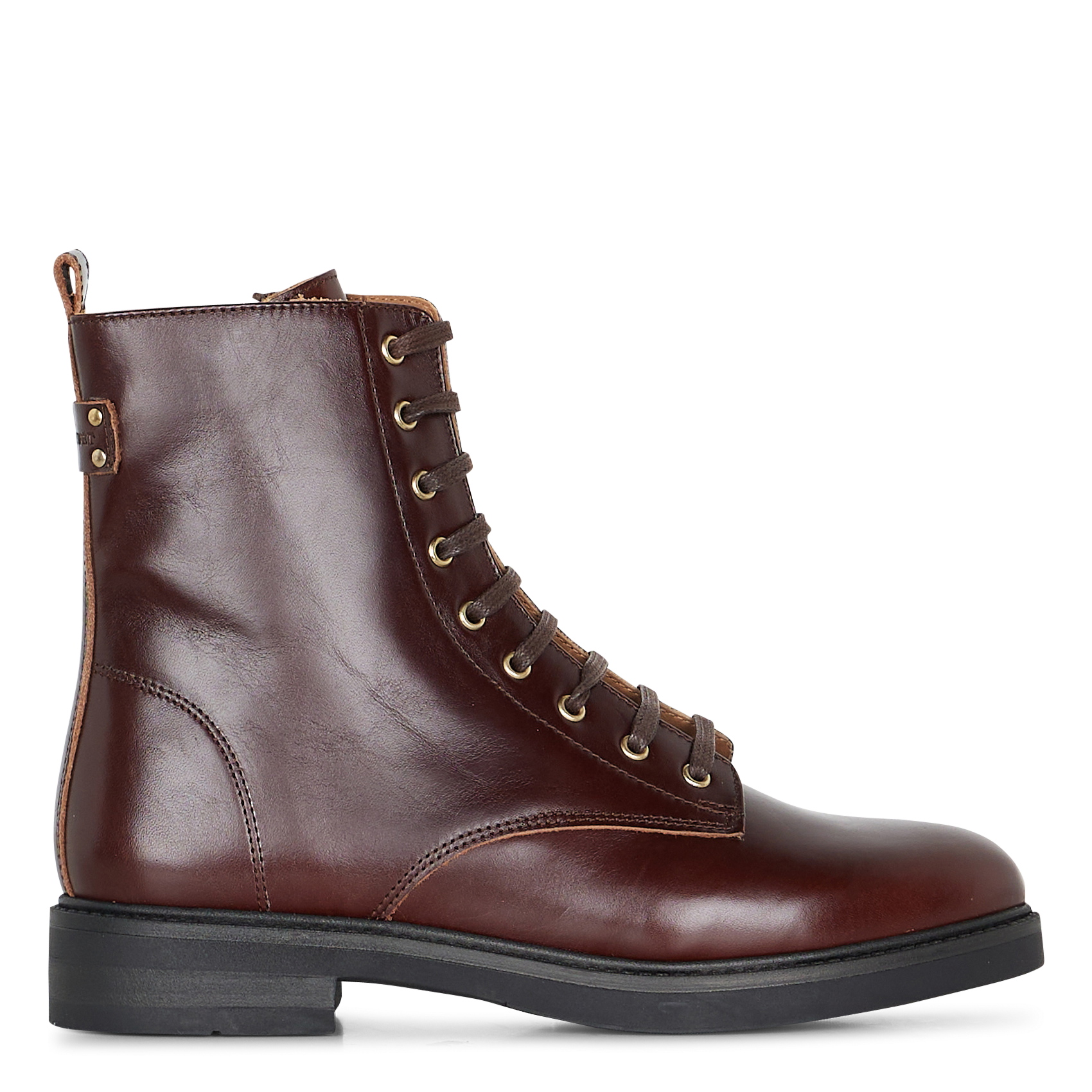 Effen leren enkellaarzen met textuur MAISON TOUFET