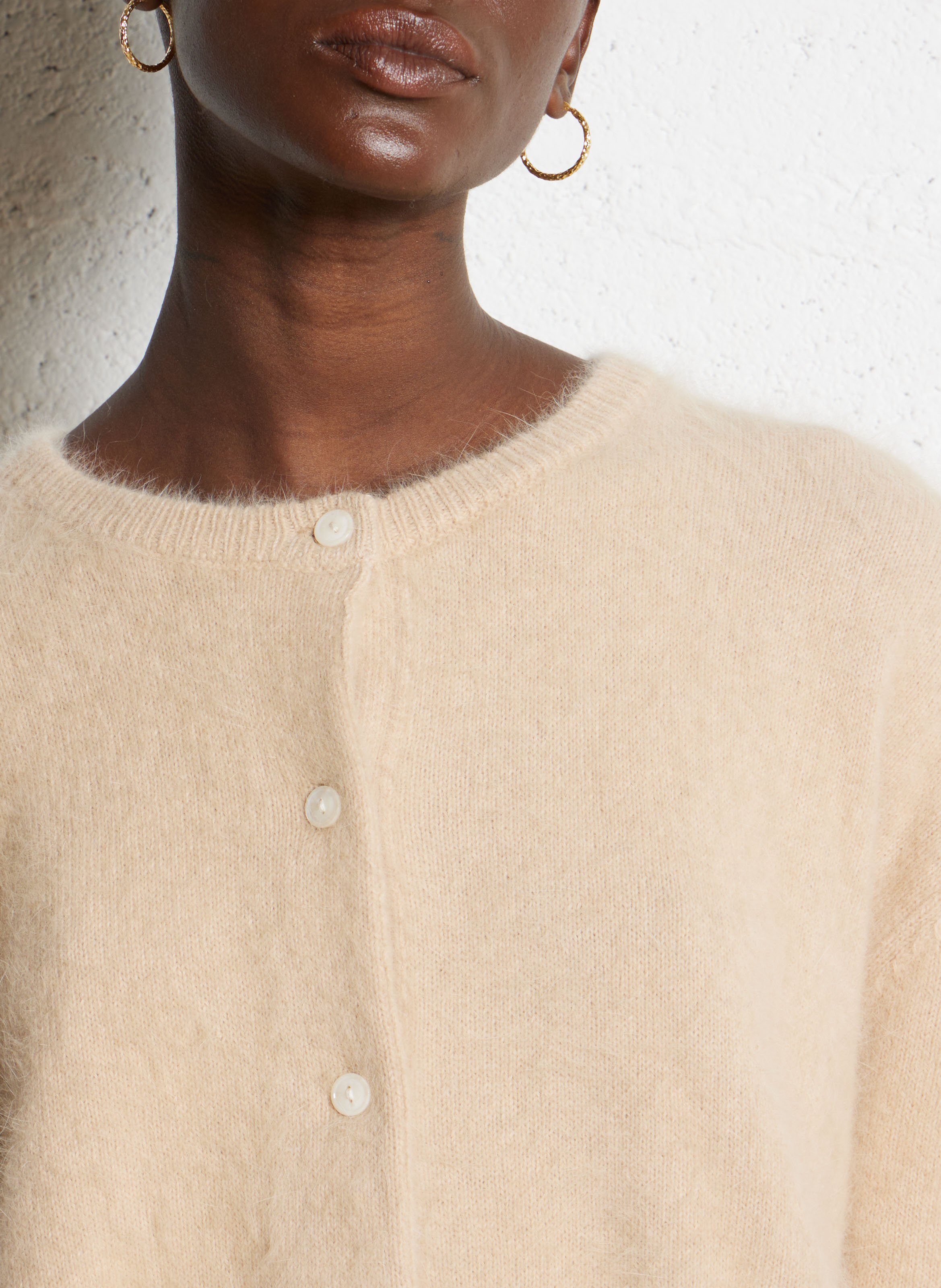 Vest met ronde hals - wolblend BELLEROSE Beige