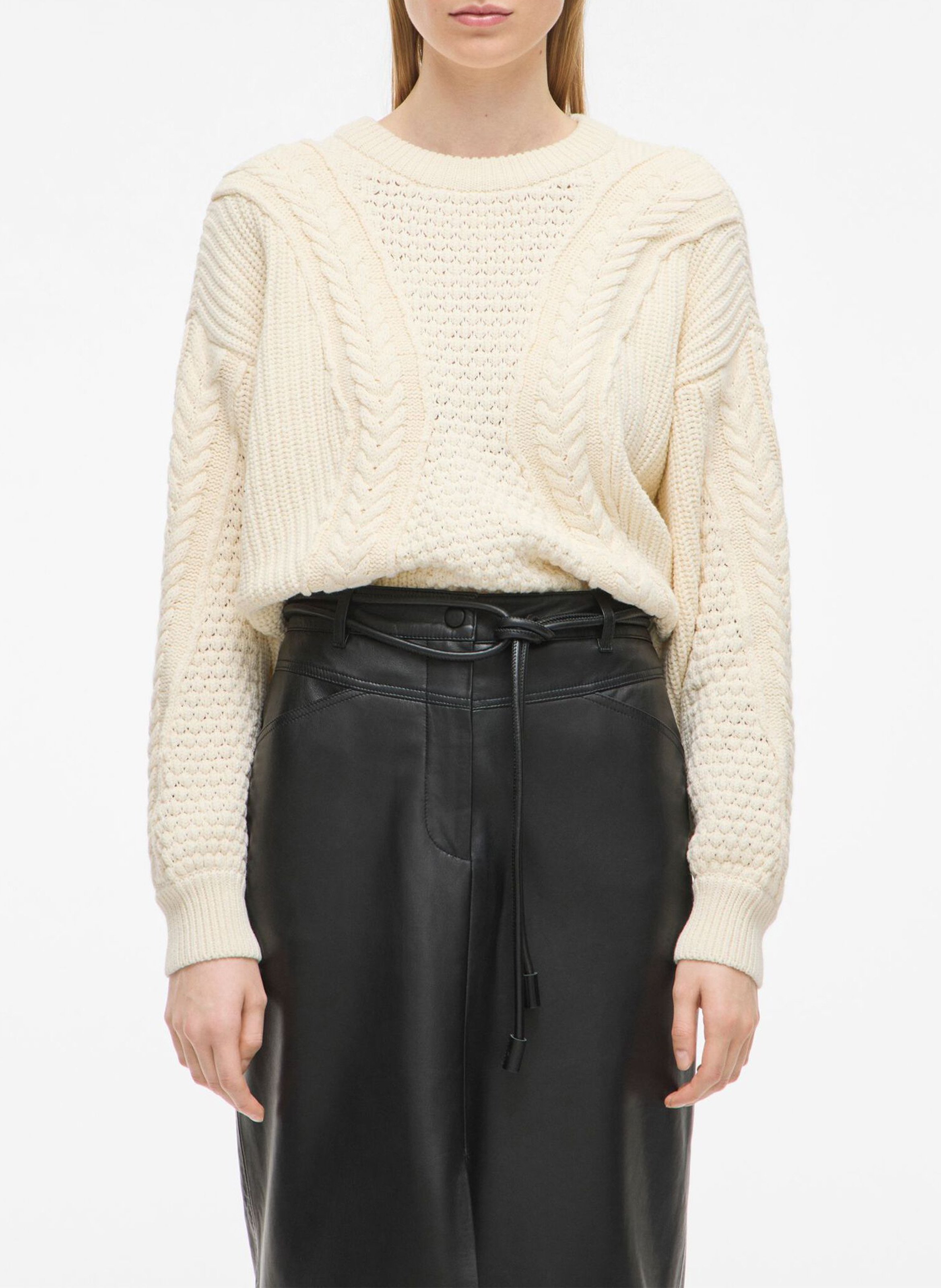 Cotton and wool sleeveless sweater with lacing ROUGE EDIT Beige