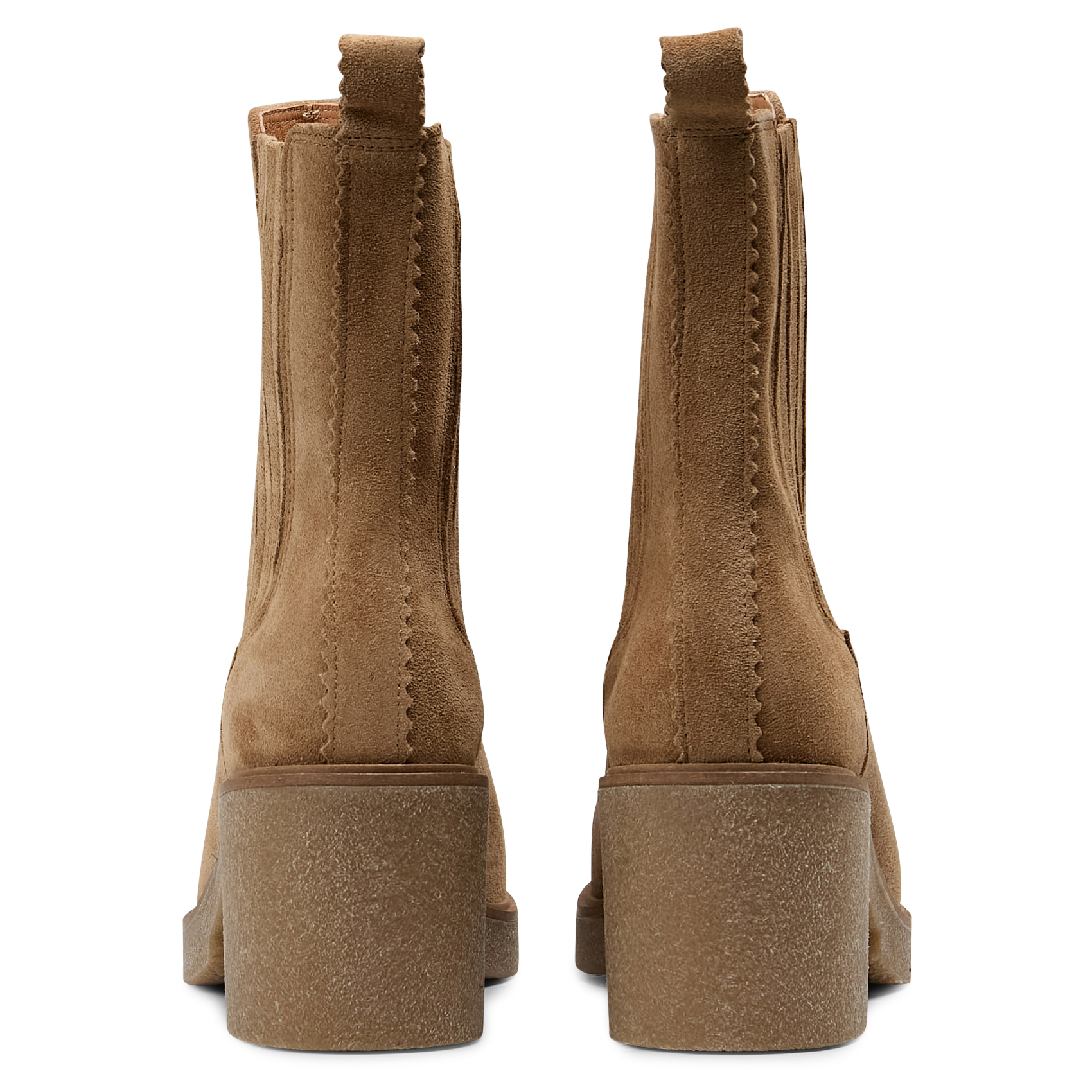 Bottines à talons en cuir velours MELLOW YELLOW Beige