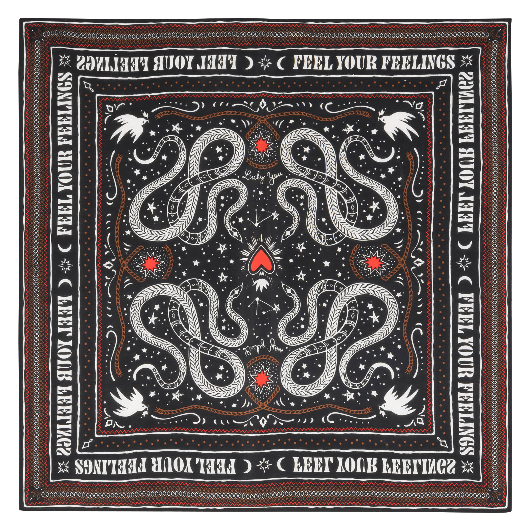 Echarpe imprimée MKT Noir