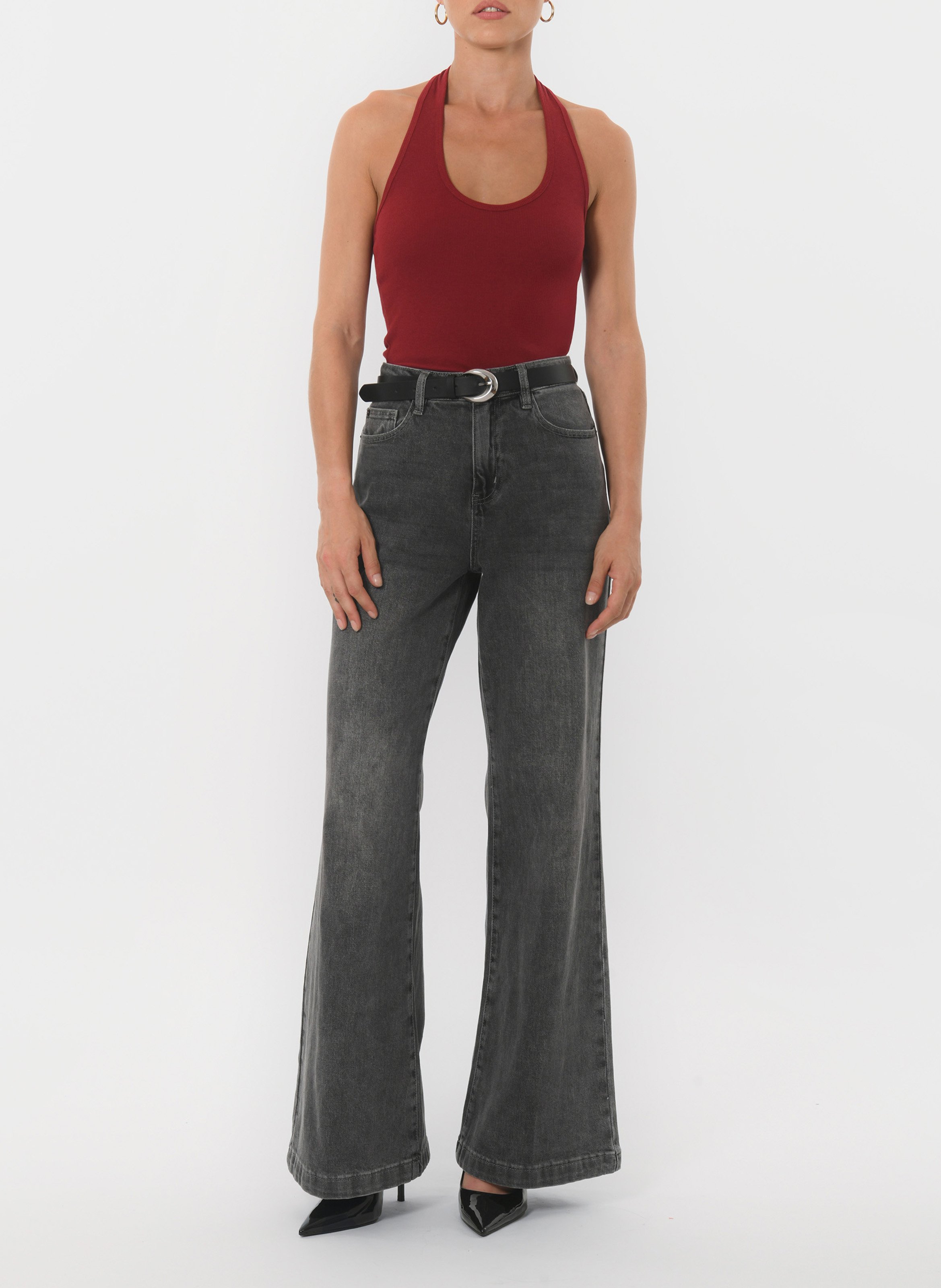 Cotton-blend tank top with round neck KOOKAI Red