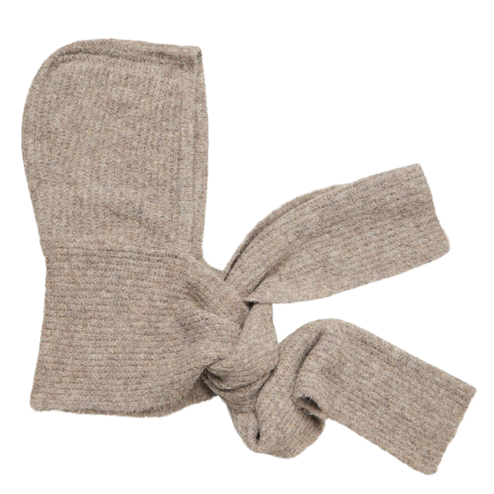 Ribbed knit hooded cagoule OBJECT Brown