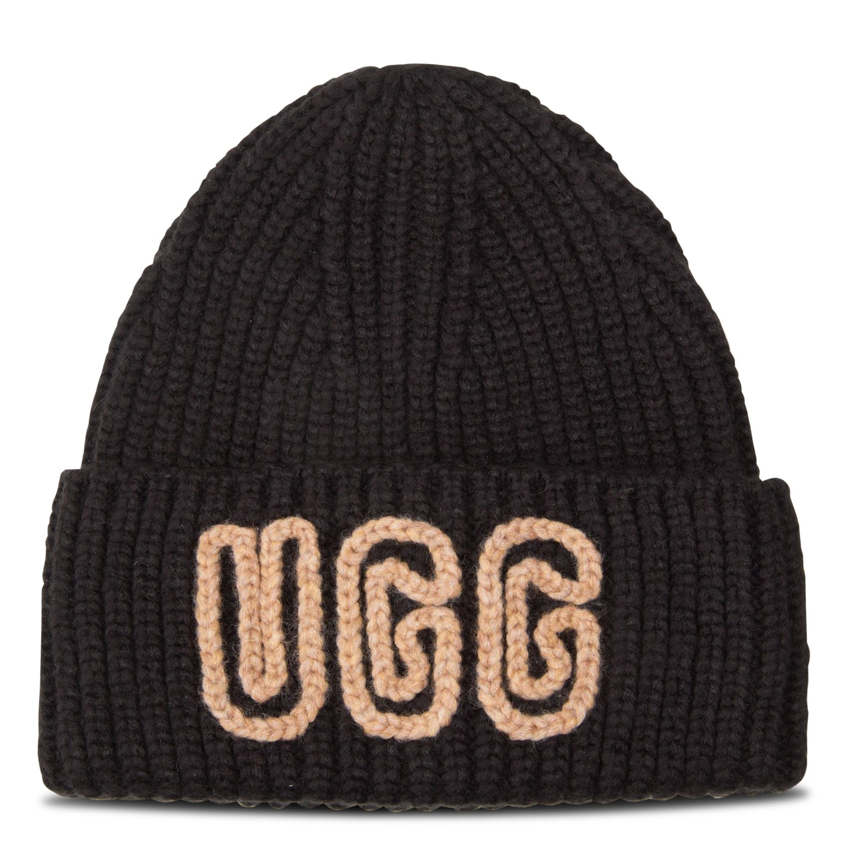 Bonnet à revers brodé Noir