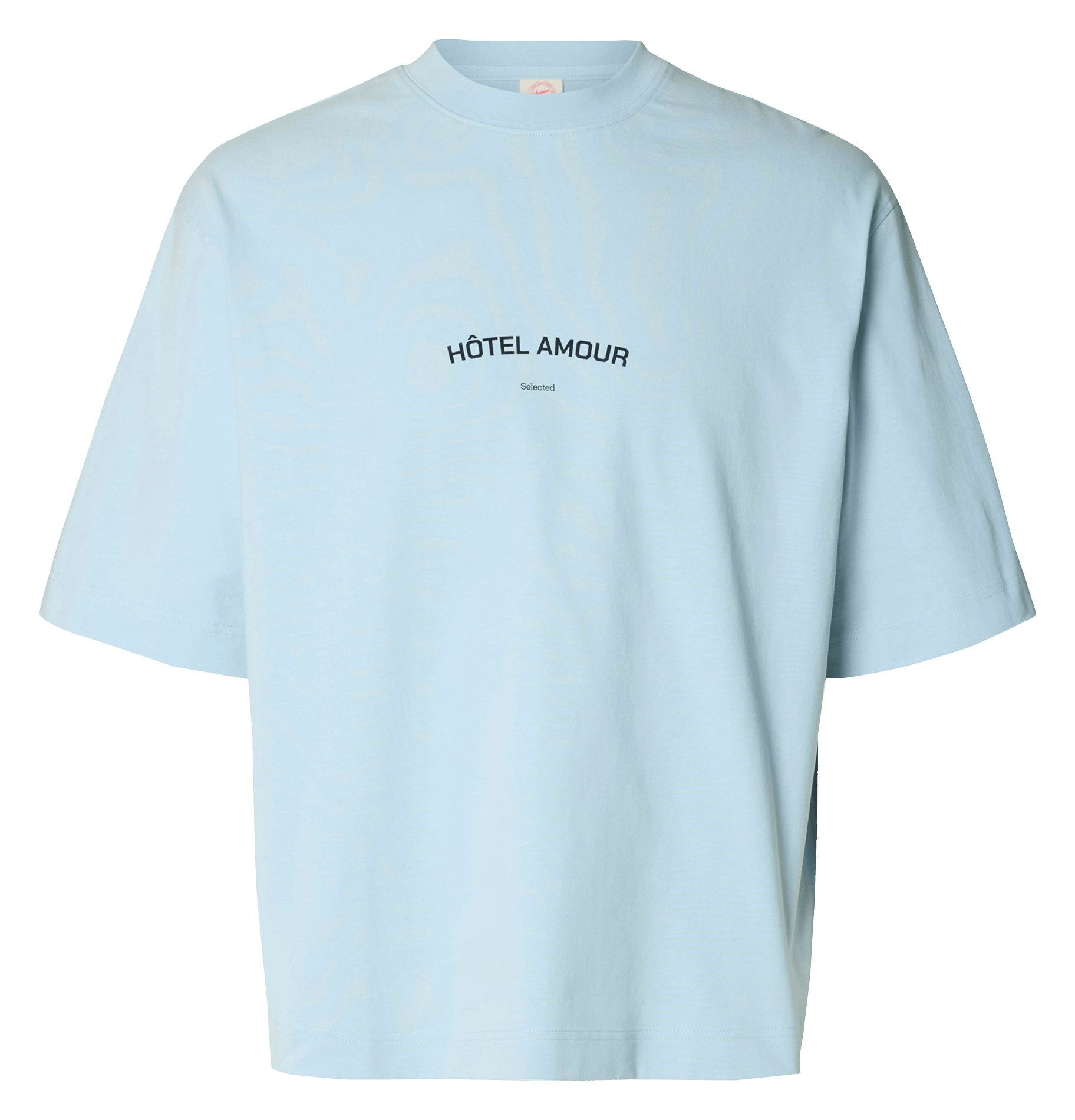 T-shirt van biokatoen met ronde hals SELECTED Blauw