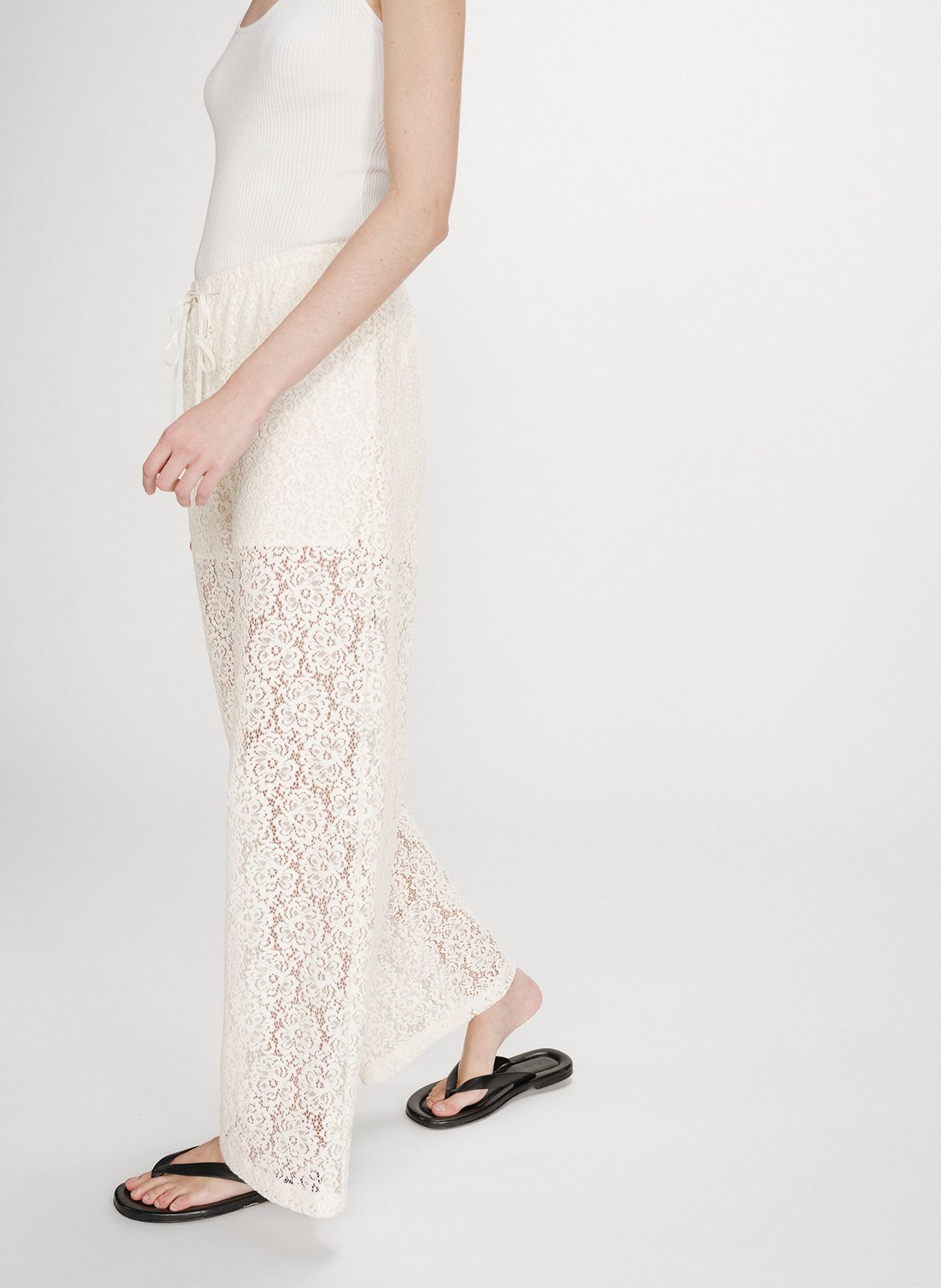 Wide-leg lace pants GRACE ET MILA White