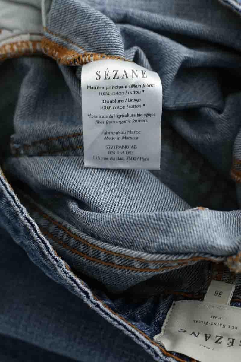 - Straight-leg jeans
- 5 pockets
- Straight cut
- Faded effect SEZANE - Seconde main Blue