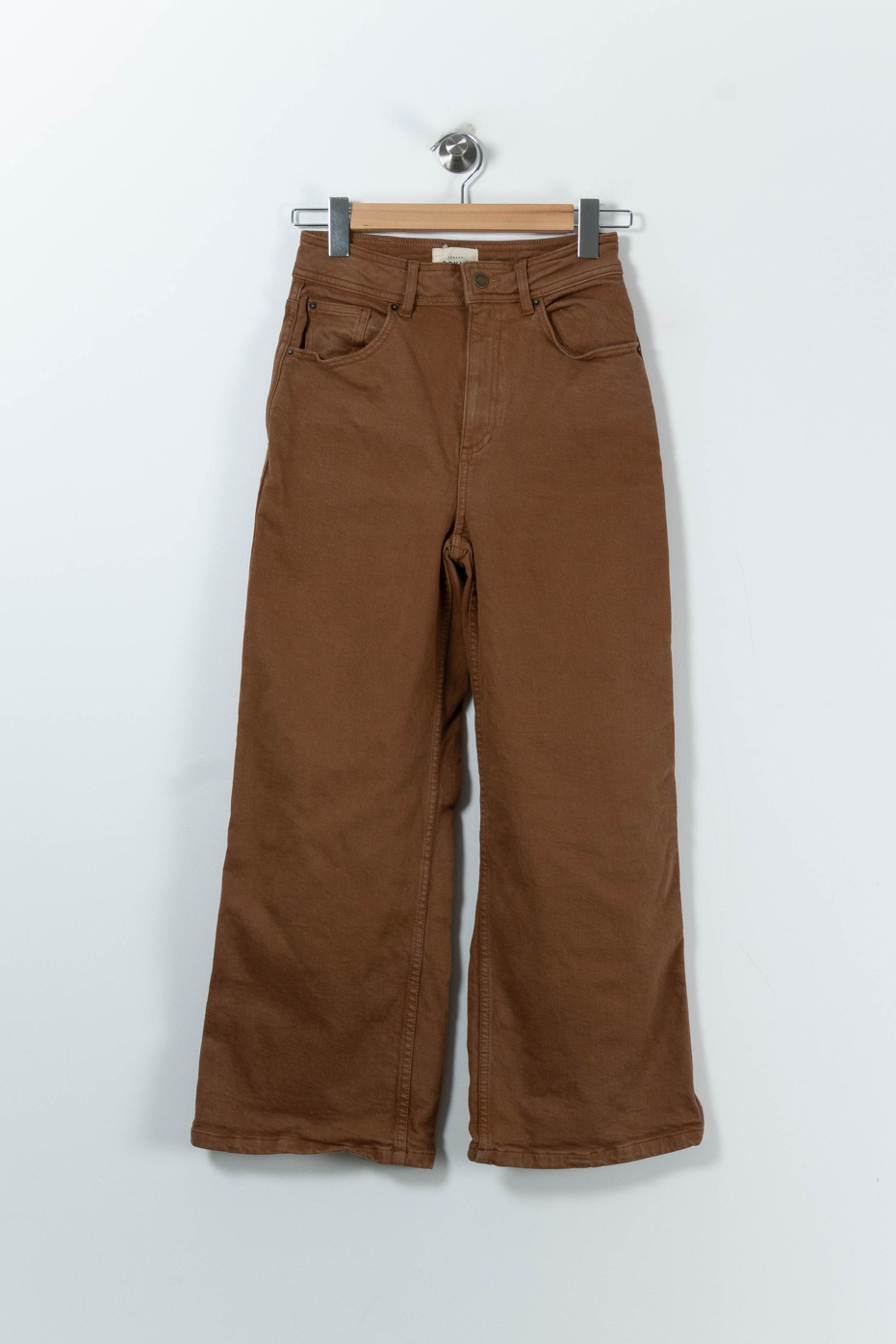 Cropped slim jeans with studs SEZANE - Seconde main Brown