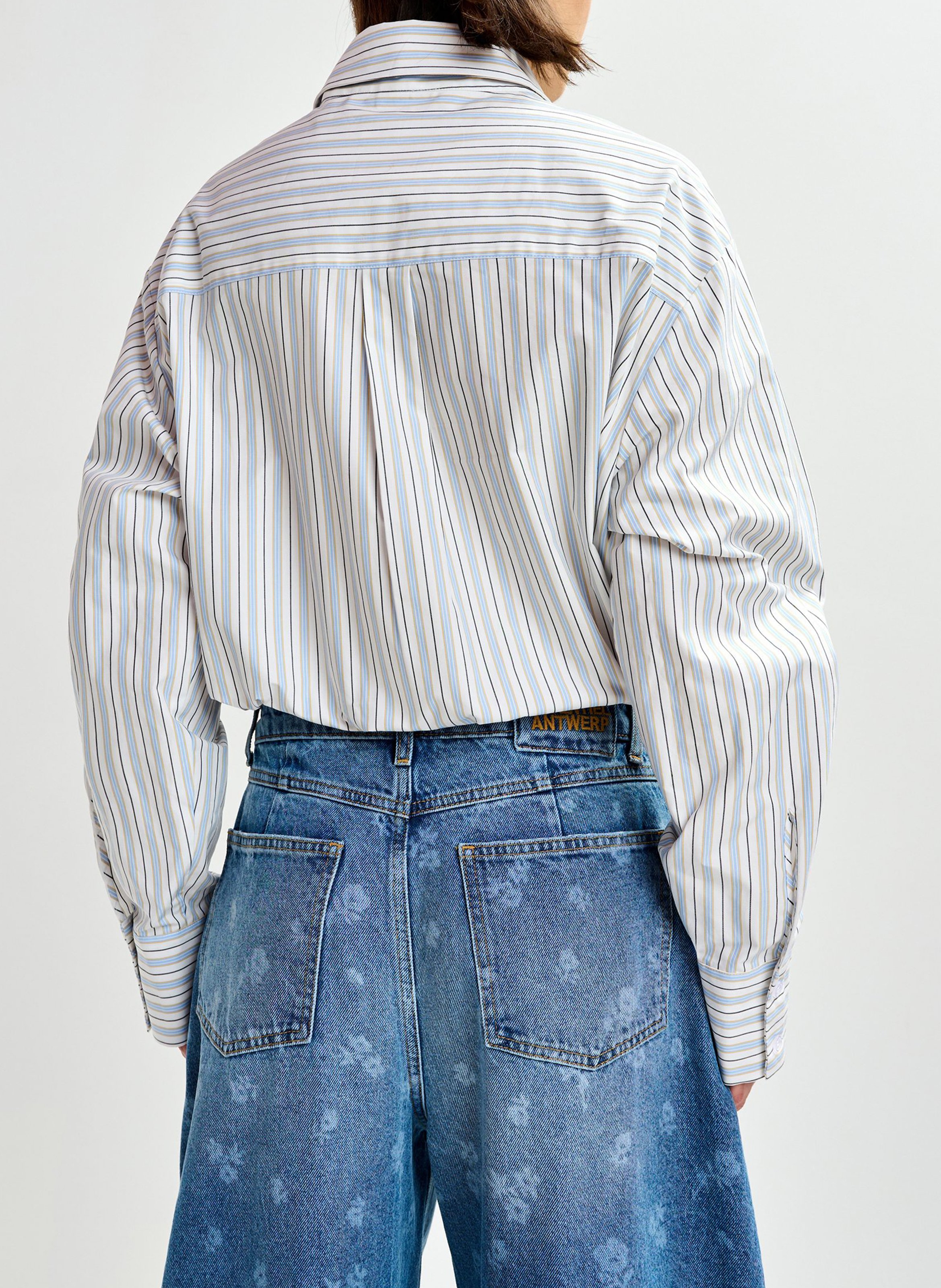Oversized shirt with extended plain collar ESSENTIEL ANTWERP White