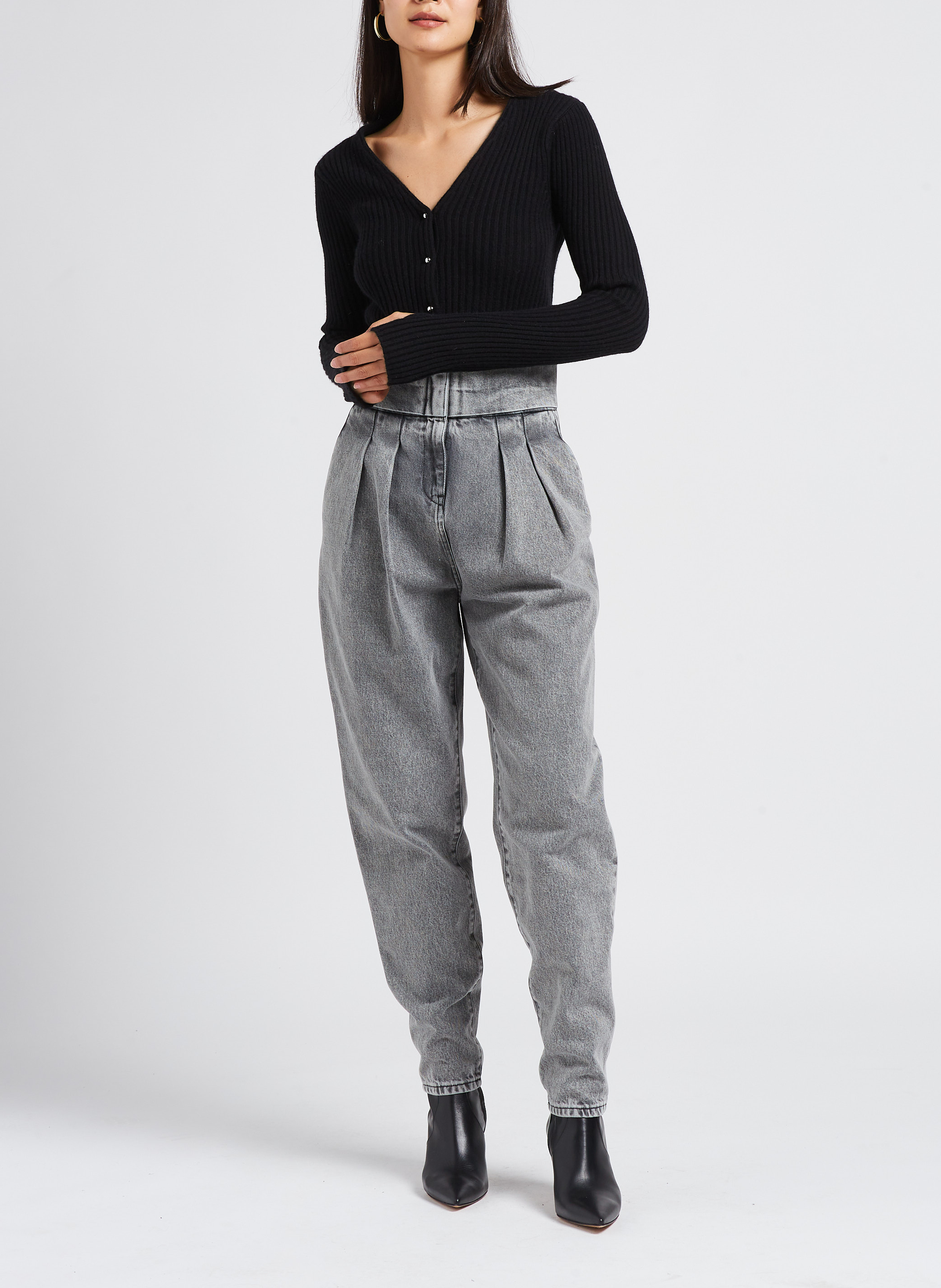 Gilet col V en laine et en cachemire mélangés IRO Noir