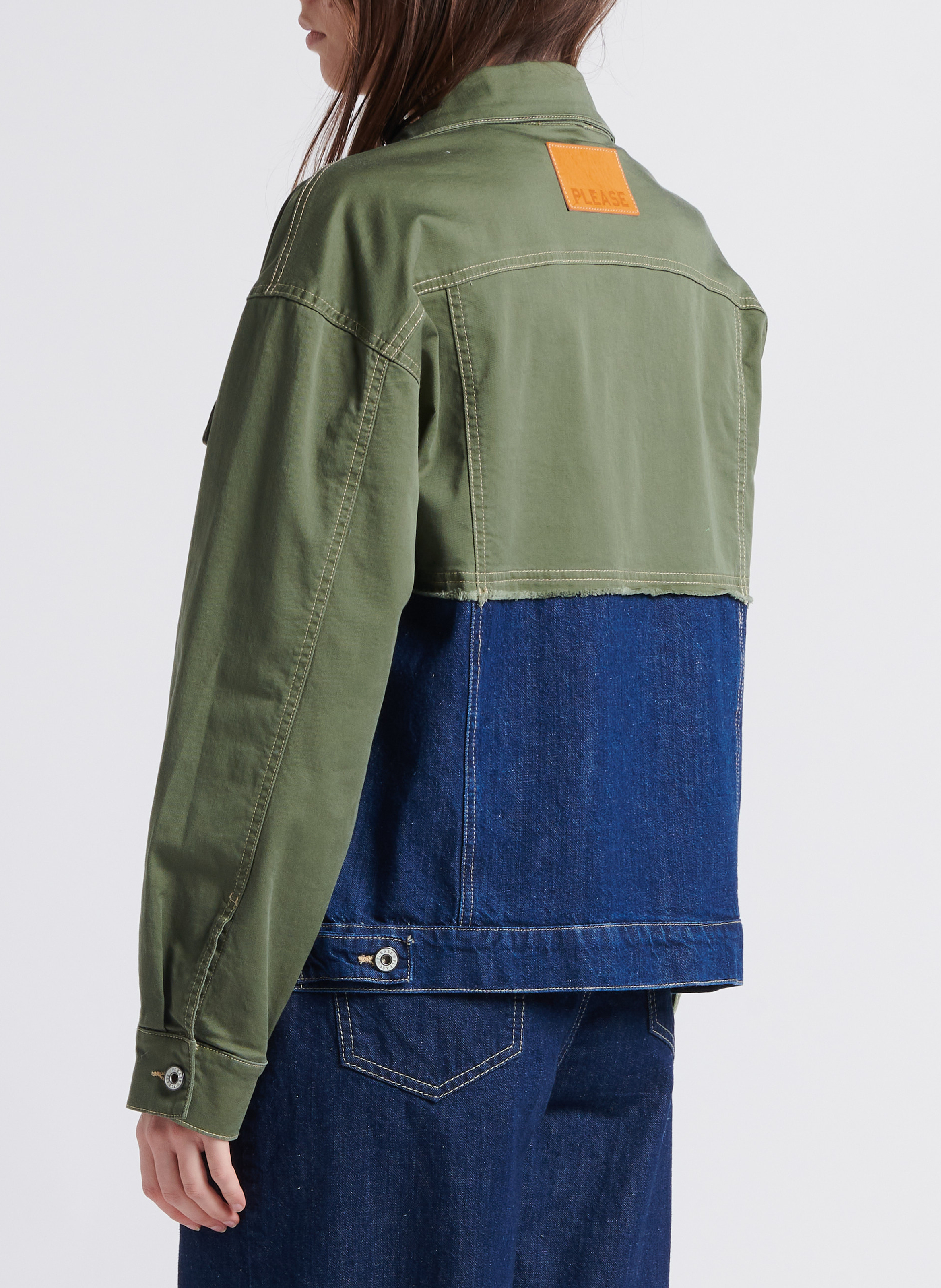 Veste droite col classique  PLEASE Vert