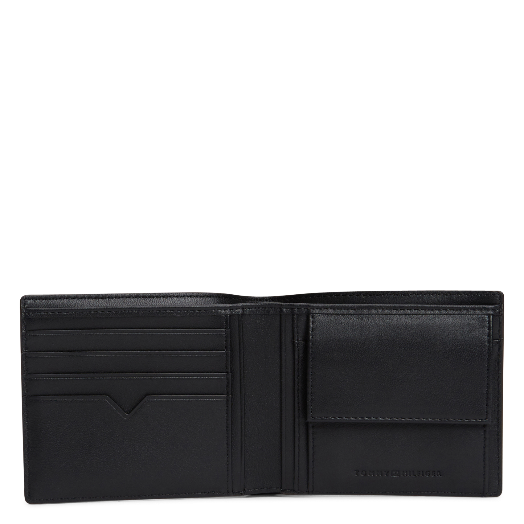 Kleine, leren portemonnee TOMMY HILFIGER Zwart