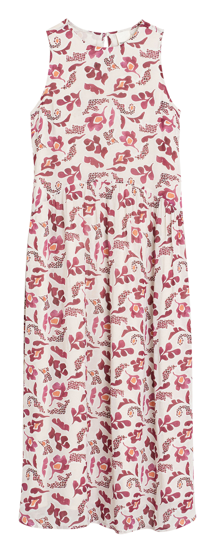 Lange, mouwloze jurk met print INDI & COLD Roze