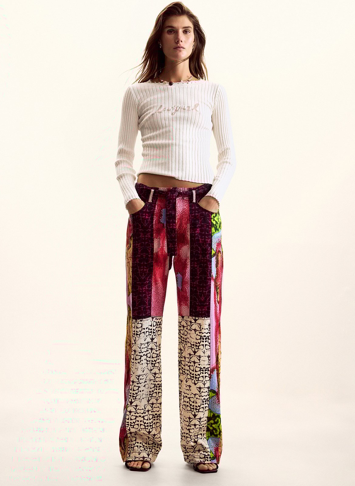 Rechte broek met print DESIGUAL Rood