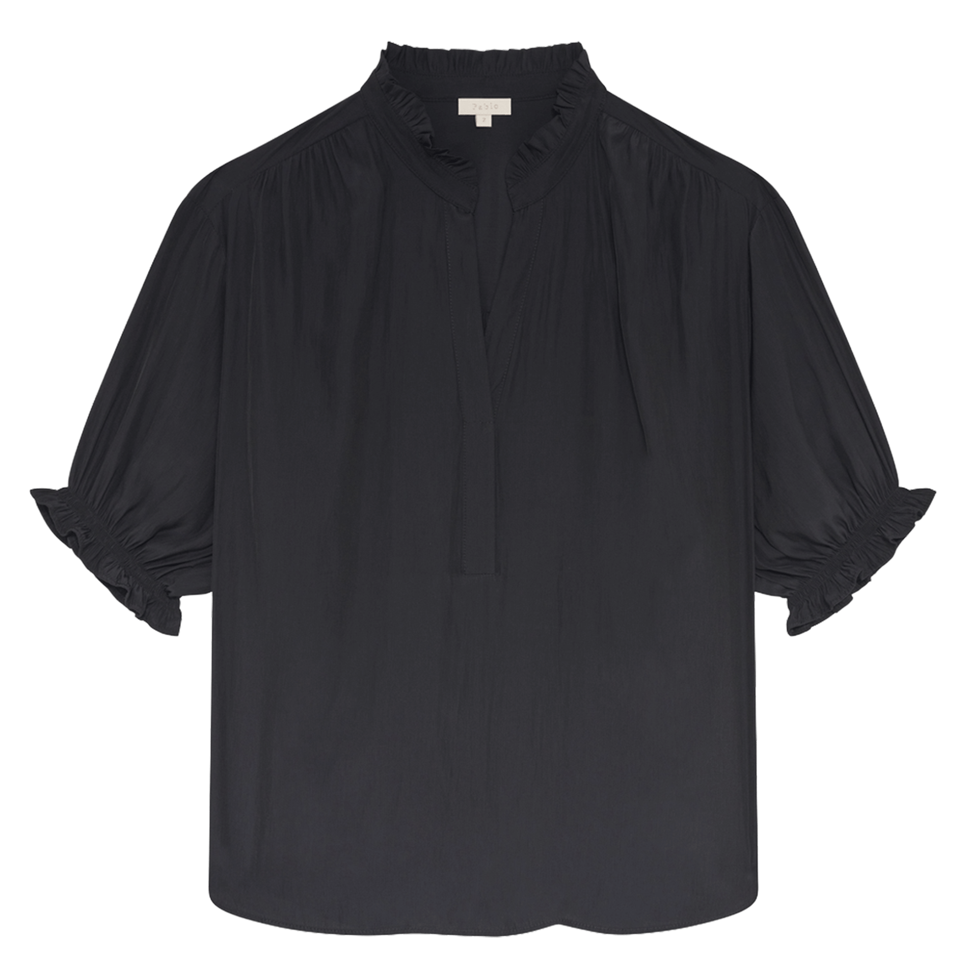 Blouse droite col V PABLO Noir
