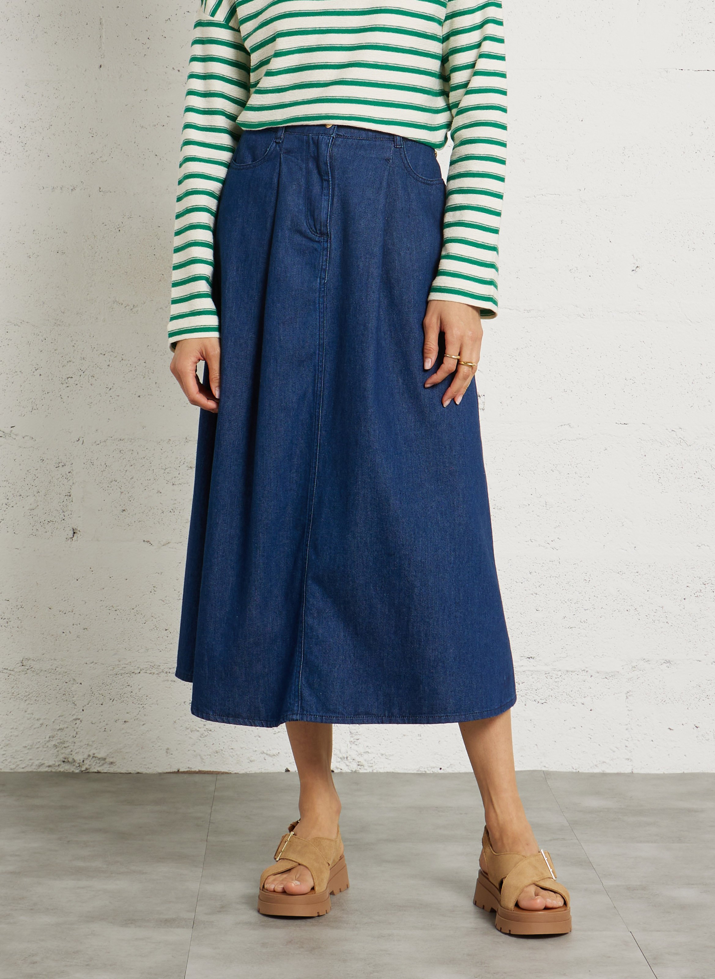 Anaïs cotton midi skirt DES PETITS HAUTS