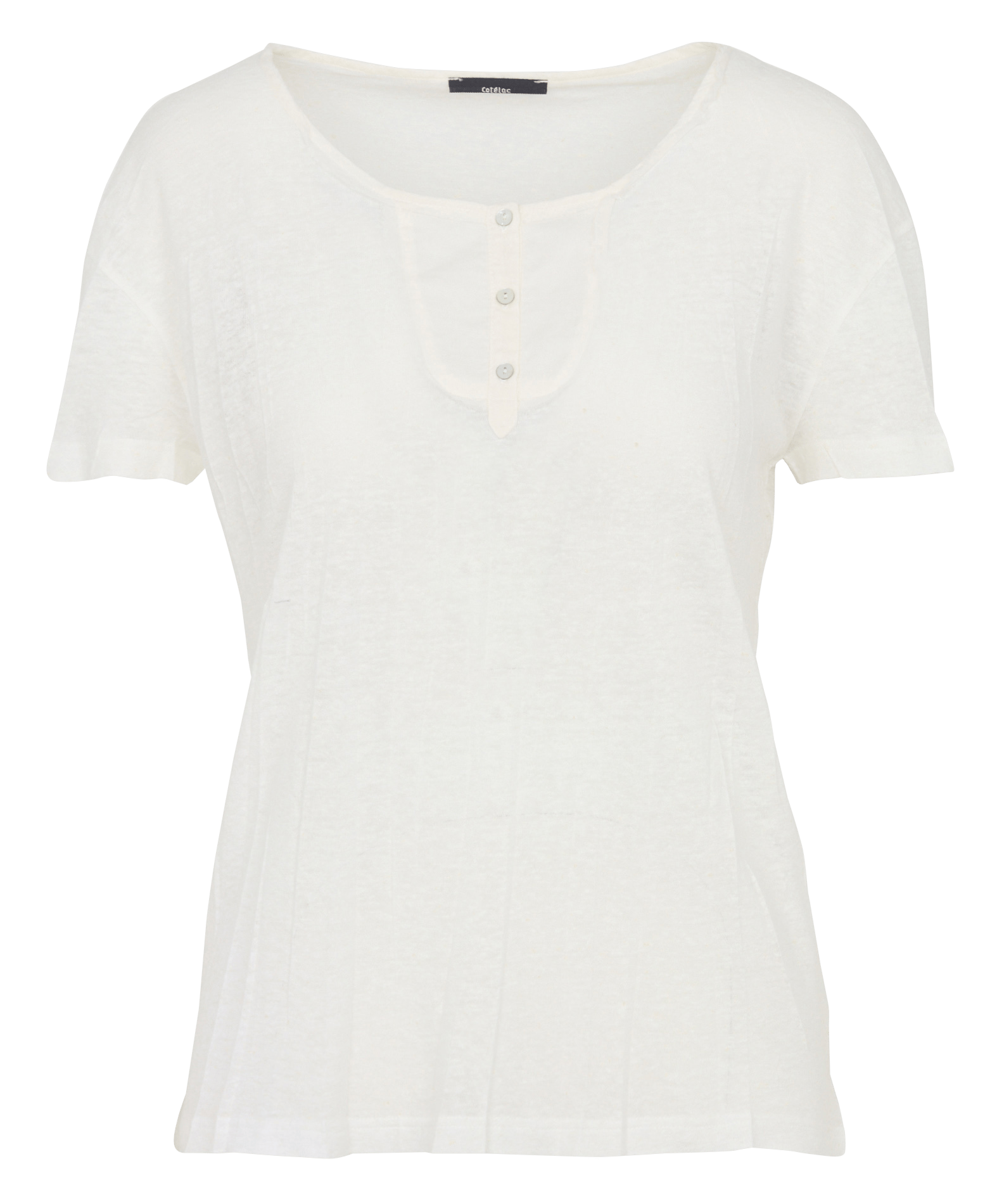 Gerader Leinenmisch-T-Shirt COTELAC Weiss
