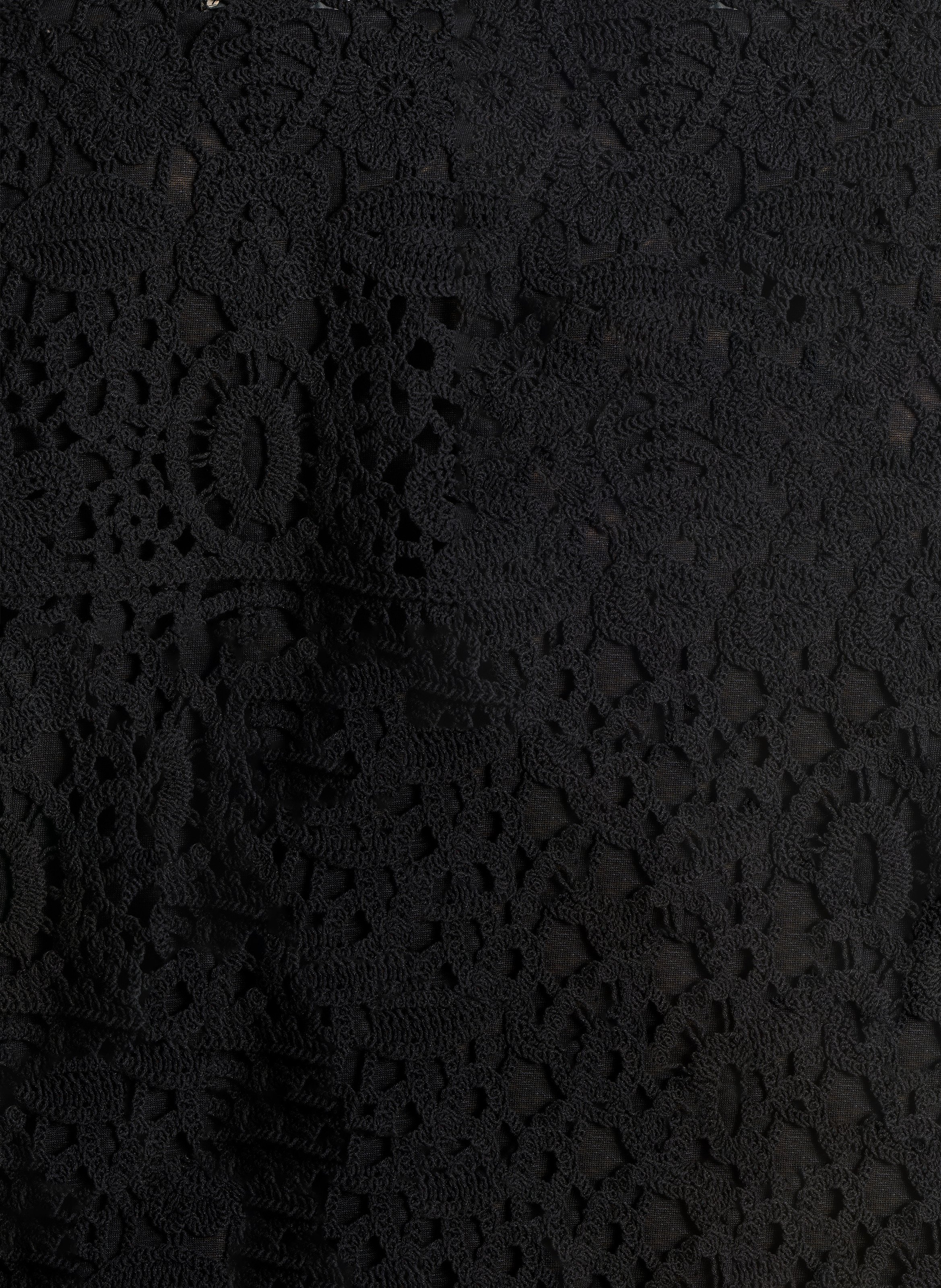 Gilet en crochet en coton bio LA FEE MARABOUTEE Noir