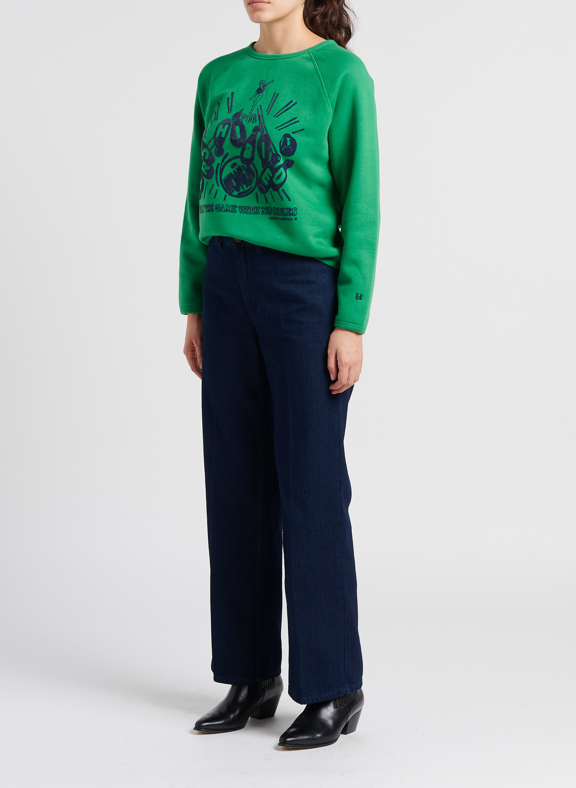 Straight Cut High Waist Jeans aus Baumwolle LAB DIP Blau