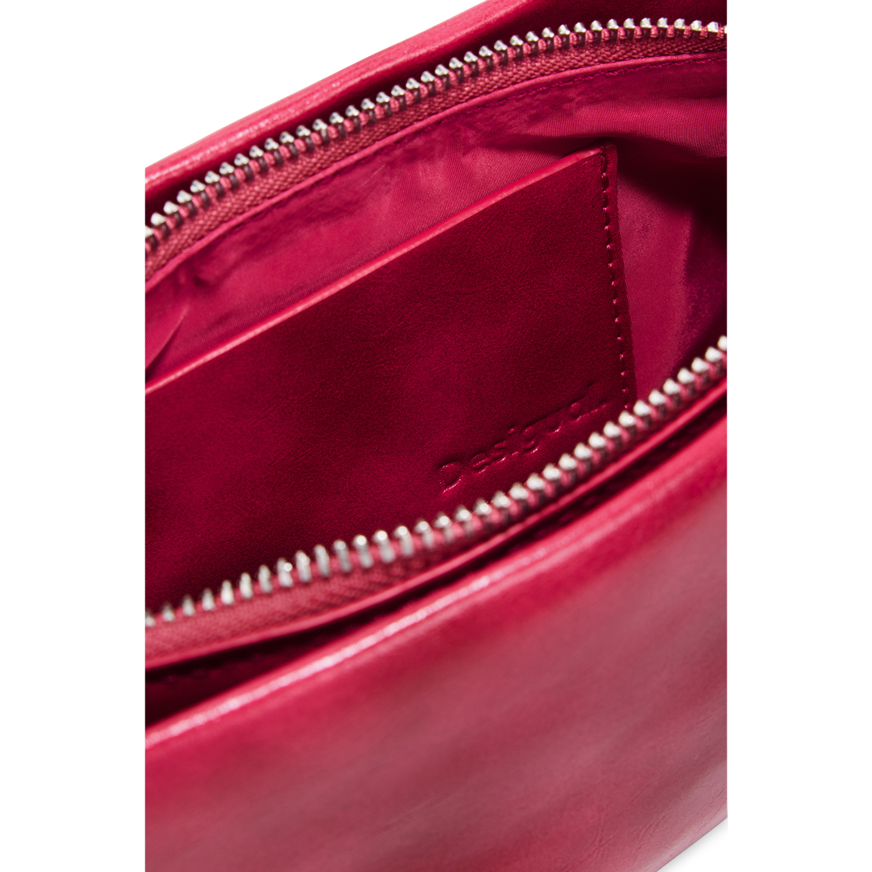 Sac baguette zippé à charm fleurs DESIGUAL Rouge