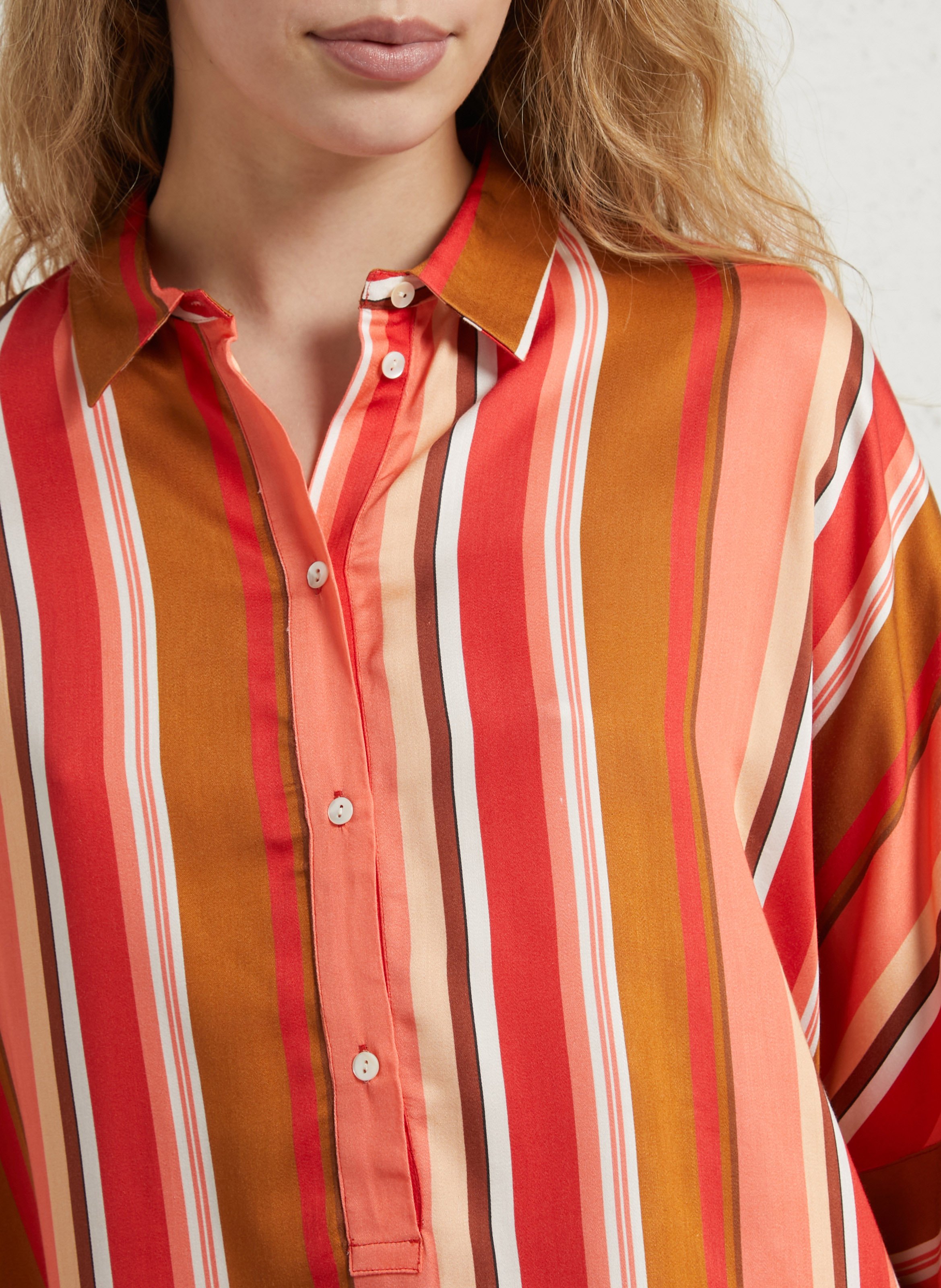 Bluse mit klassischem Streifenmuster BELLA JONES Rot