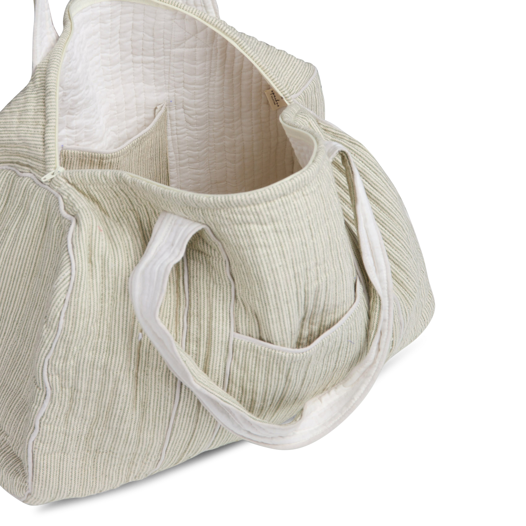 Sac zippé imprimé en coton matelassé APACHES COLLECTIONS Vert