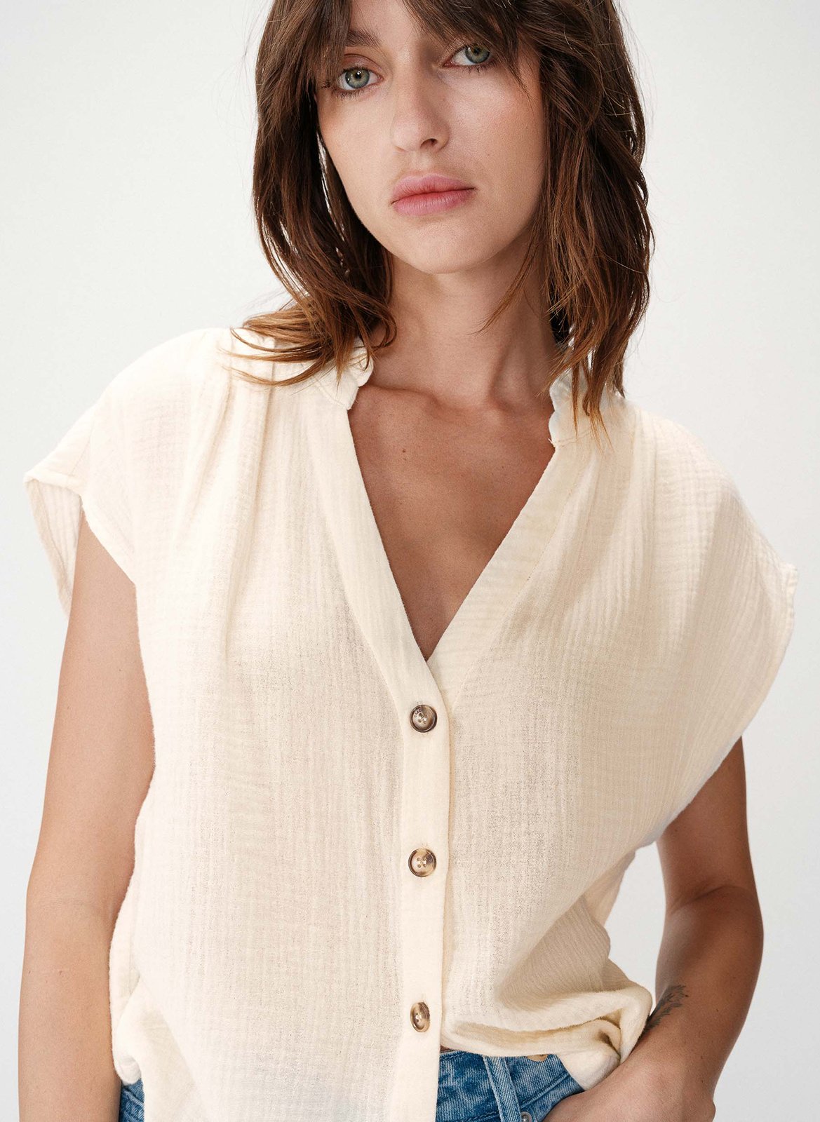 Cotton tunic top GRACE ET MILA White