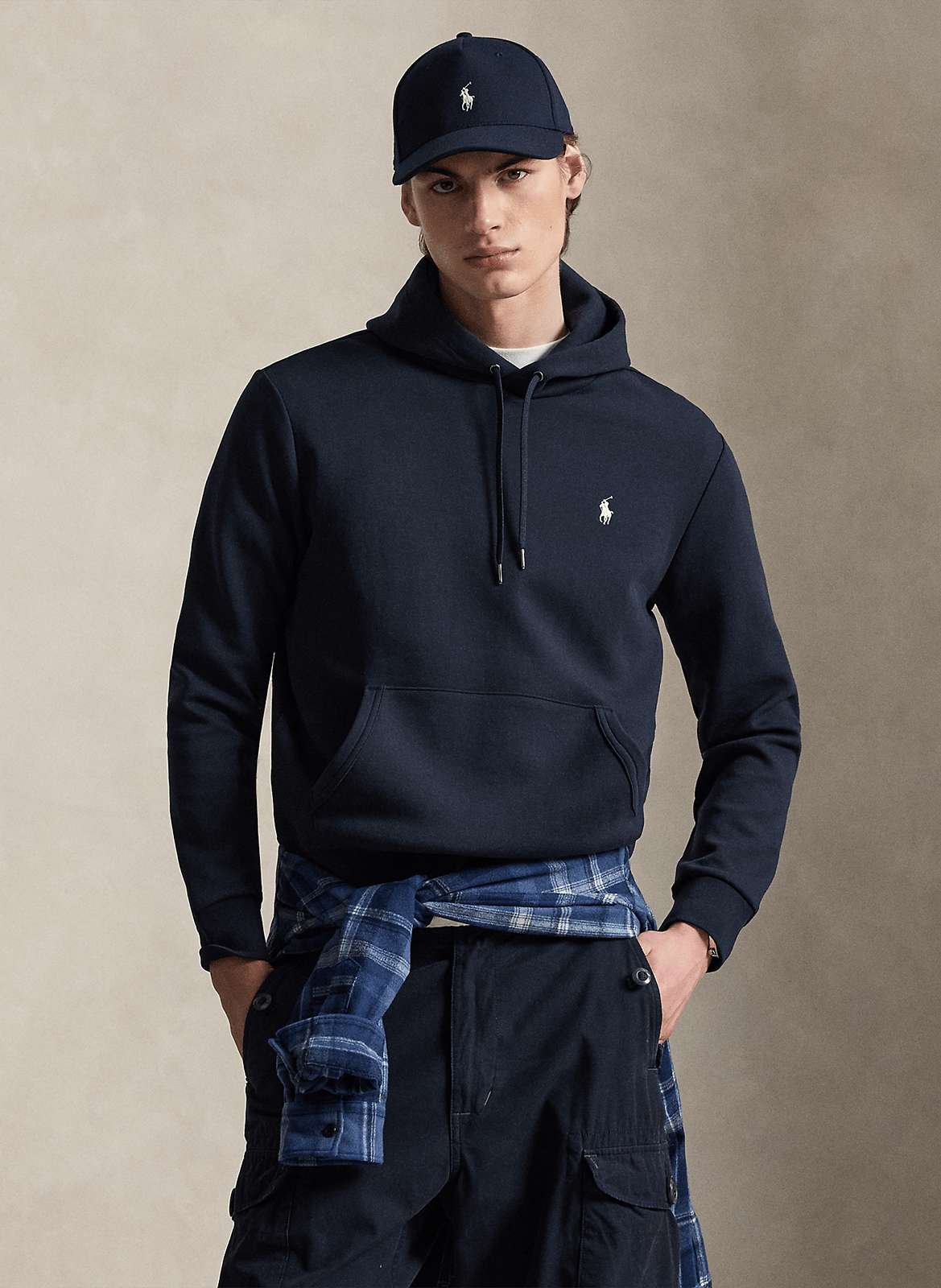 Straight cotton-blend hoodie POLO RALPH LAUREN Blue