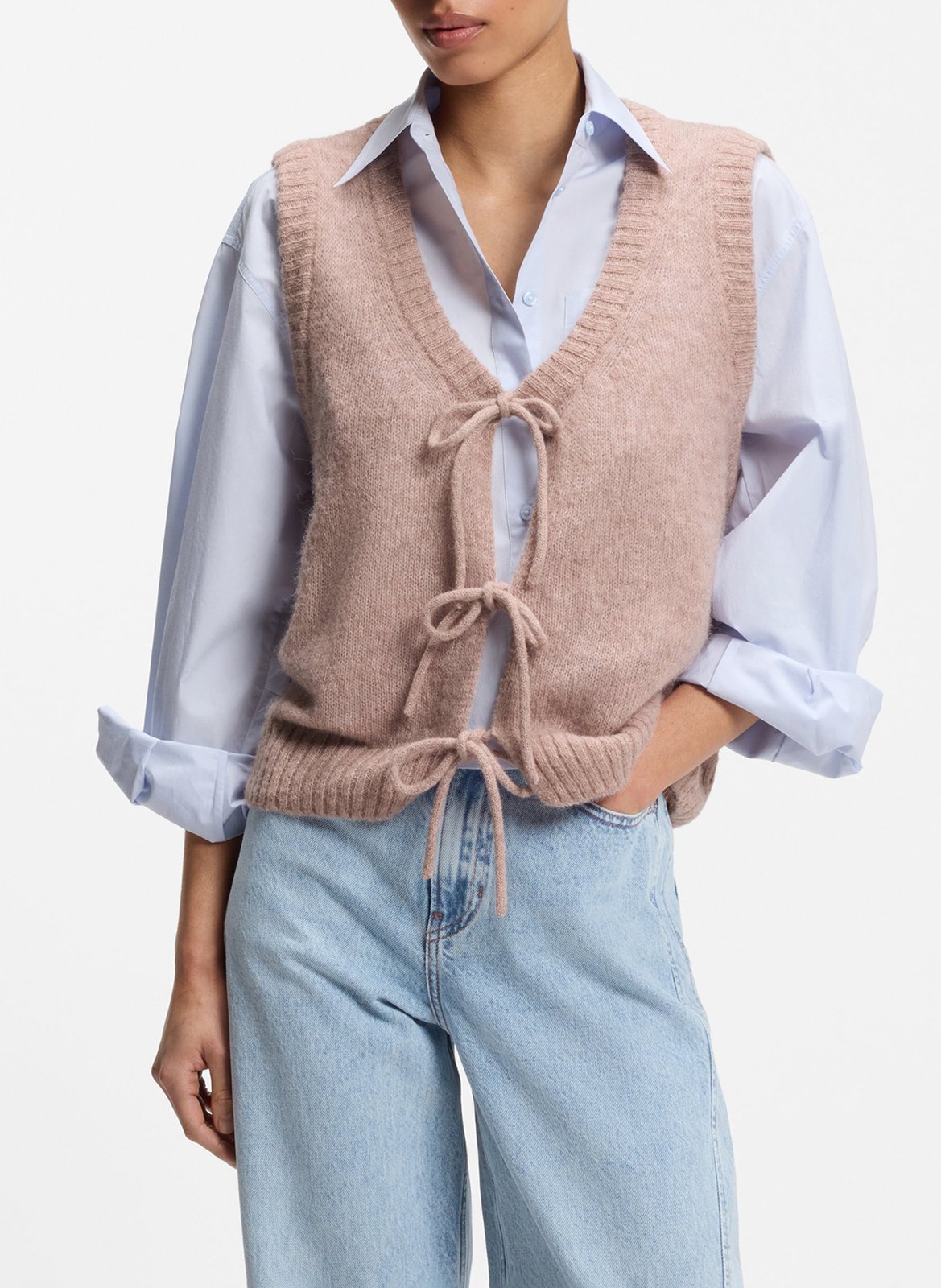 Cardigan col v BOSS Pink