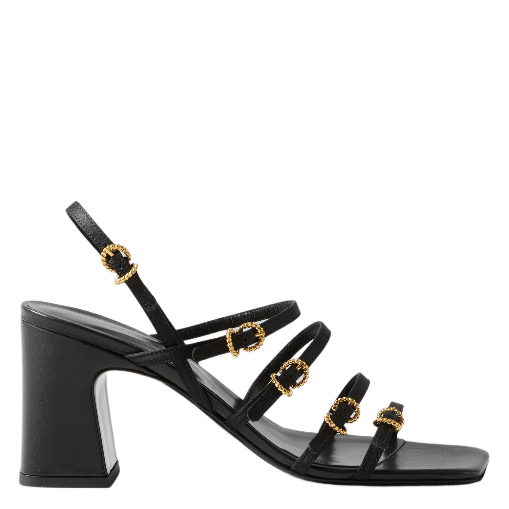 Heeled leather sandals CLAUDIE PIERLOT Black