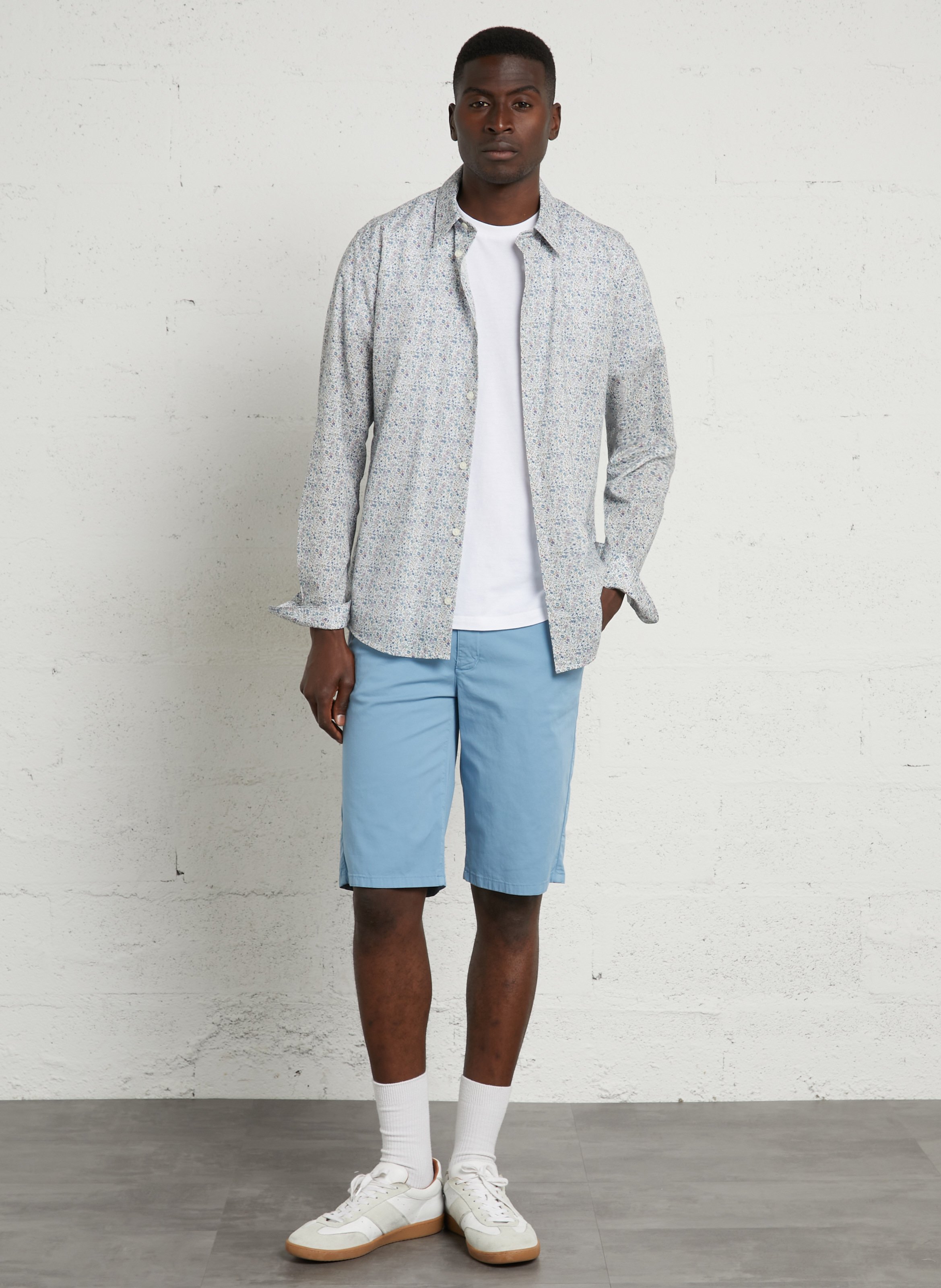 Katoenen slim fit overhemd AU PRINTEMPS PARIS Blauw