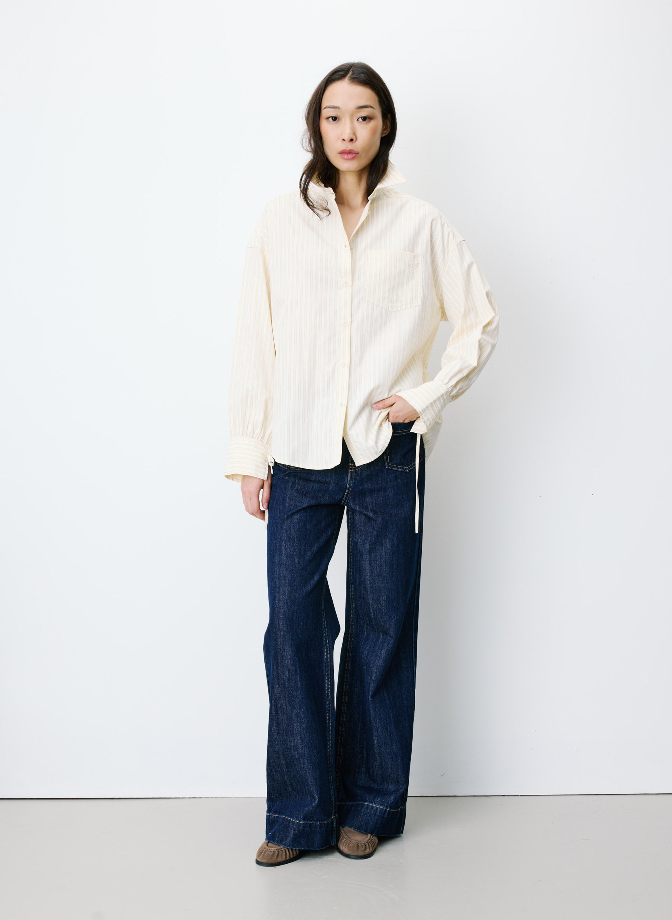 Chemise droite col classique imprimée GRACE ET MILA Jaune