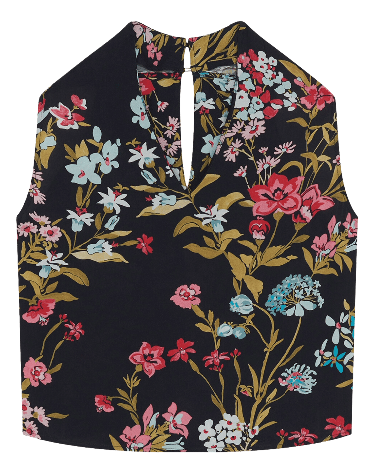 Fitted Floral Print Top CAROLL Multicolored