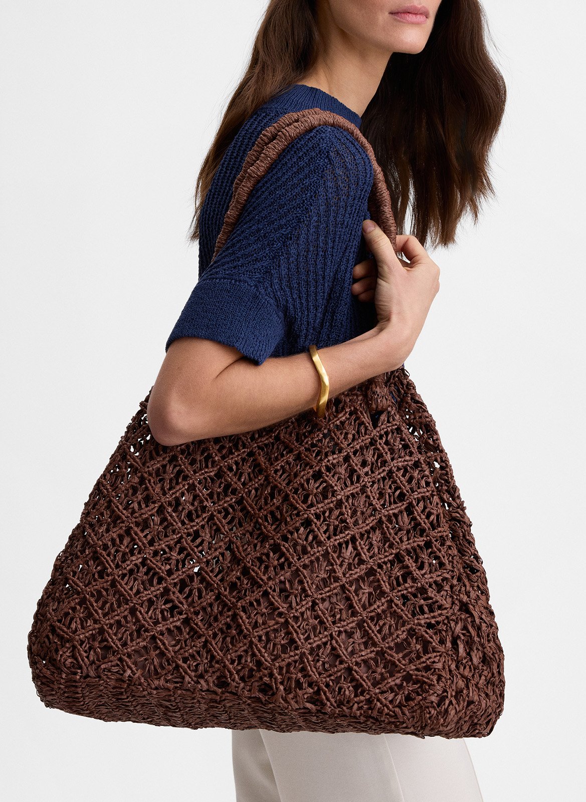 Sac épaule raphia SIMORRA Marron