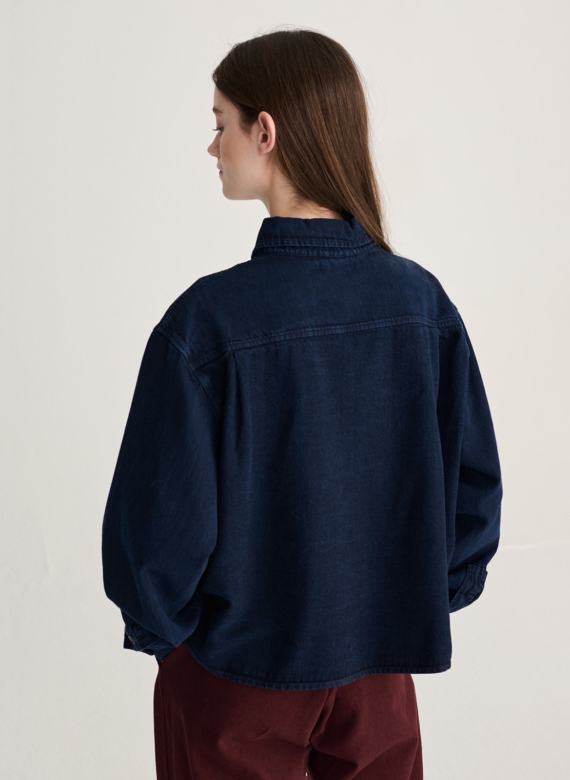 Weites Hemd aus Baumwoll-Rippen-Velours BOBO CHOSES Blau