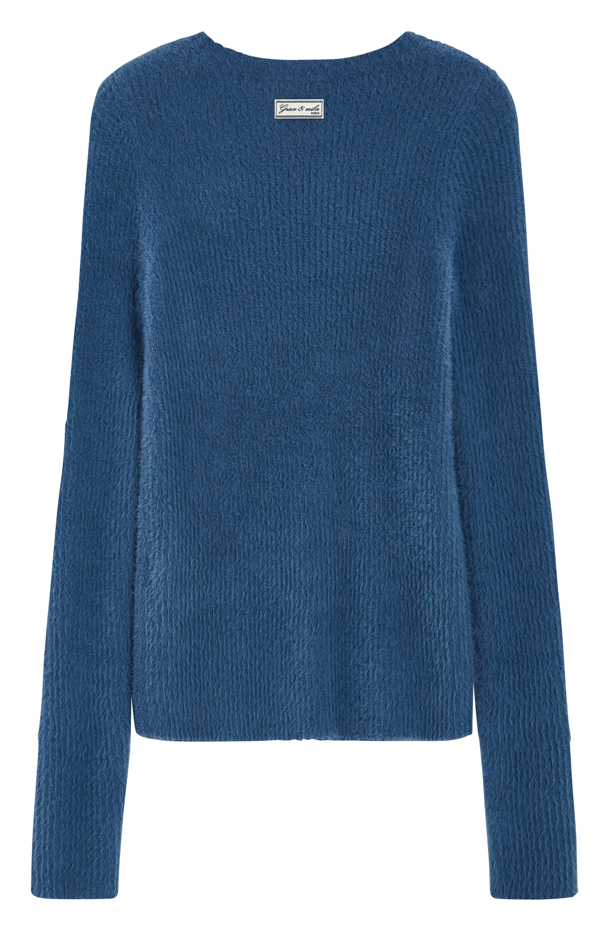 Round-neck fitted sweater GRACE ET MILA Blue