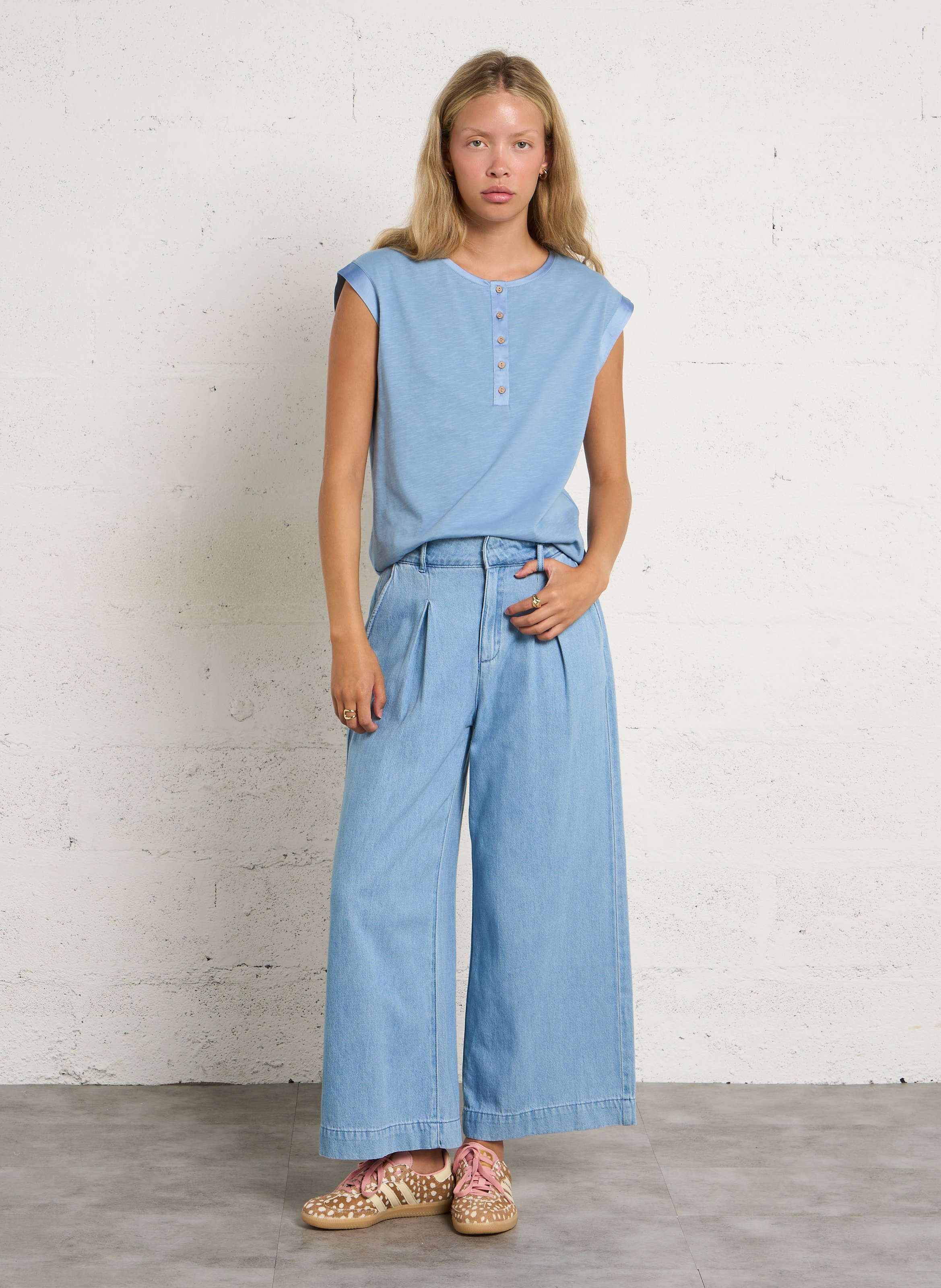 Oversized cotton T-shirt MAISON 123 Blue