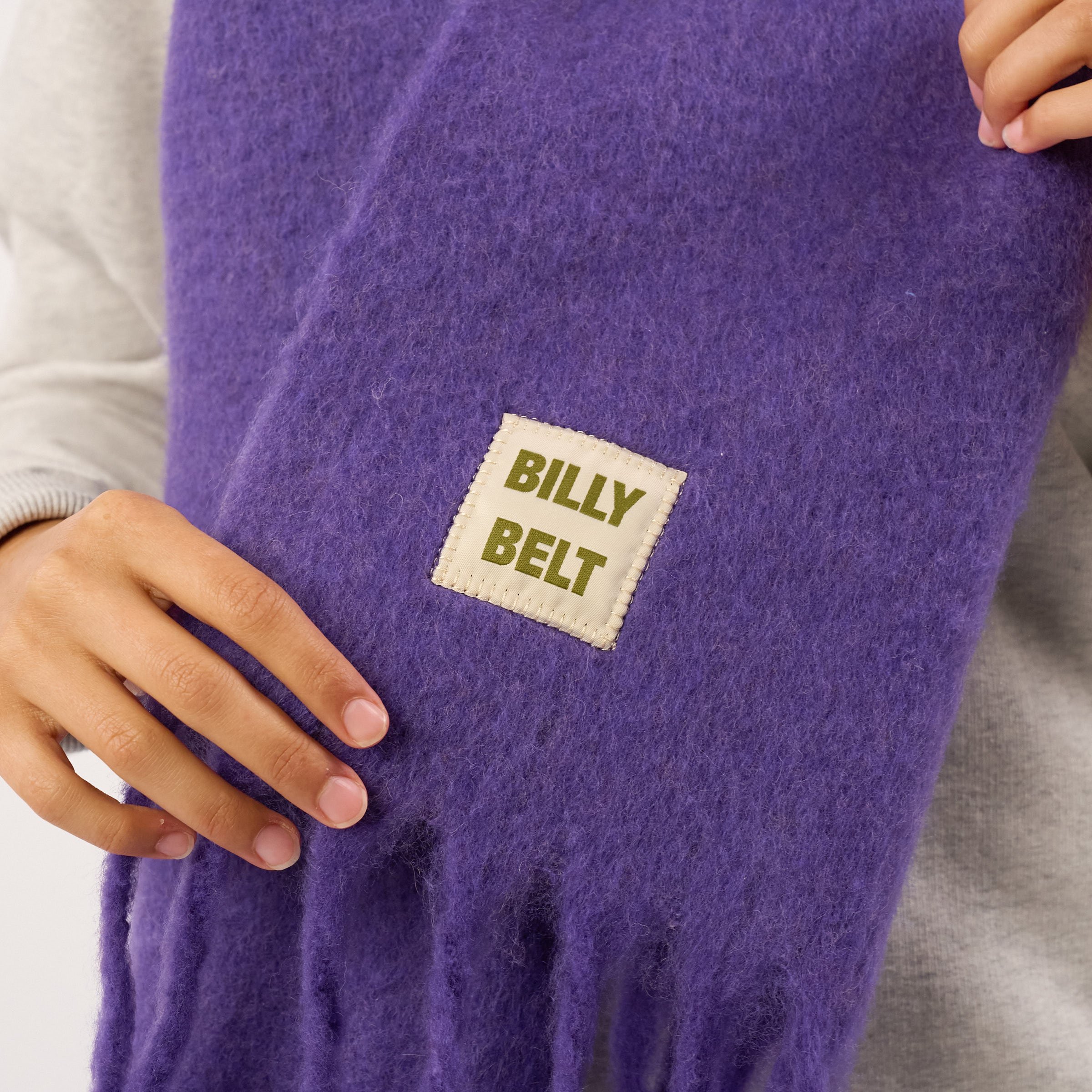 Wide wool scarf BILLYBELT Purple