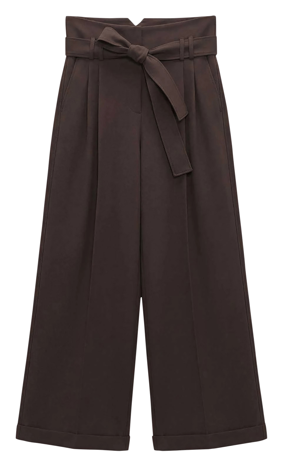 Weite High-Waist-Hose mit Gürtel TARA JARMON Braun