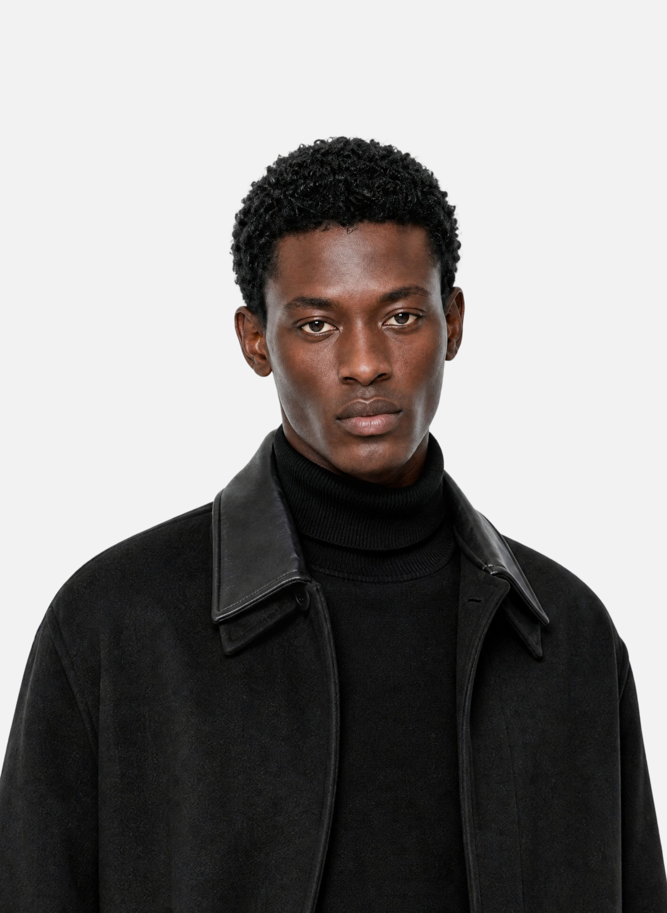 Leather-collar coat THE KOOPLES Black