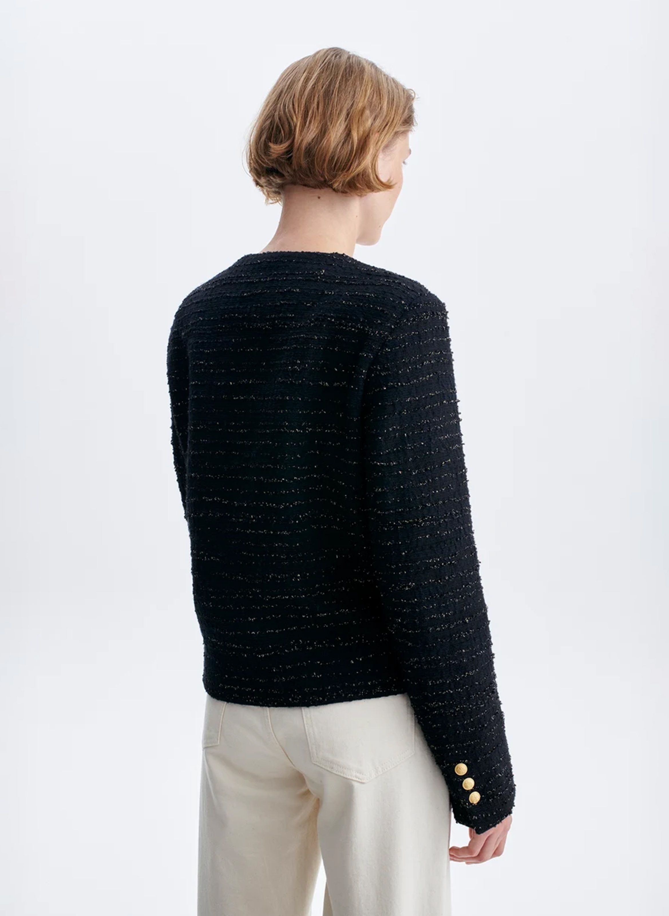 Tweed-Jacke mit Rundhalskragen VANESSA BRUNO Schwarz