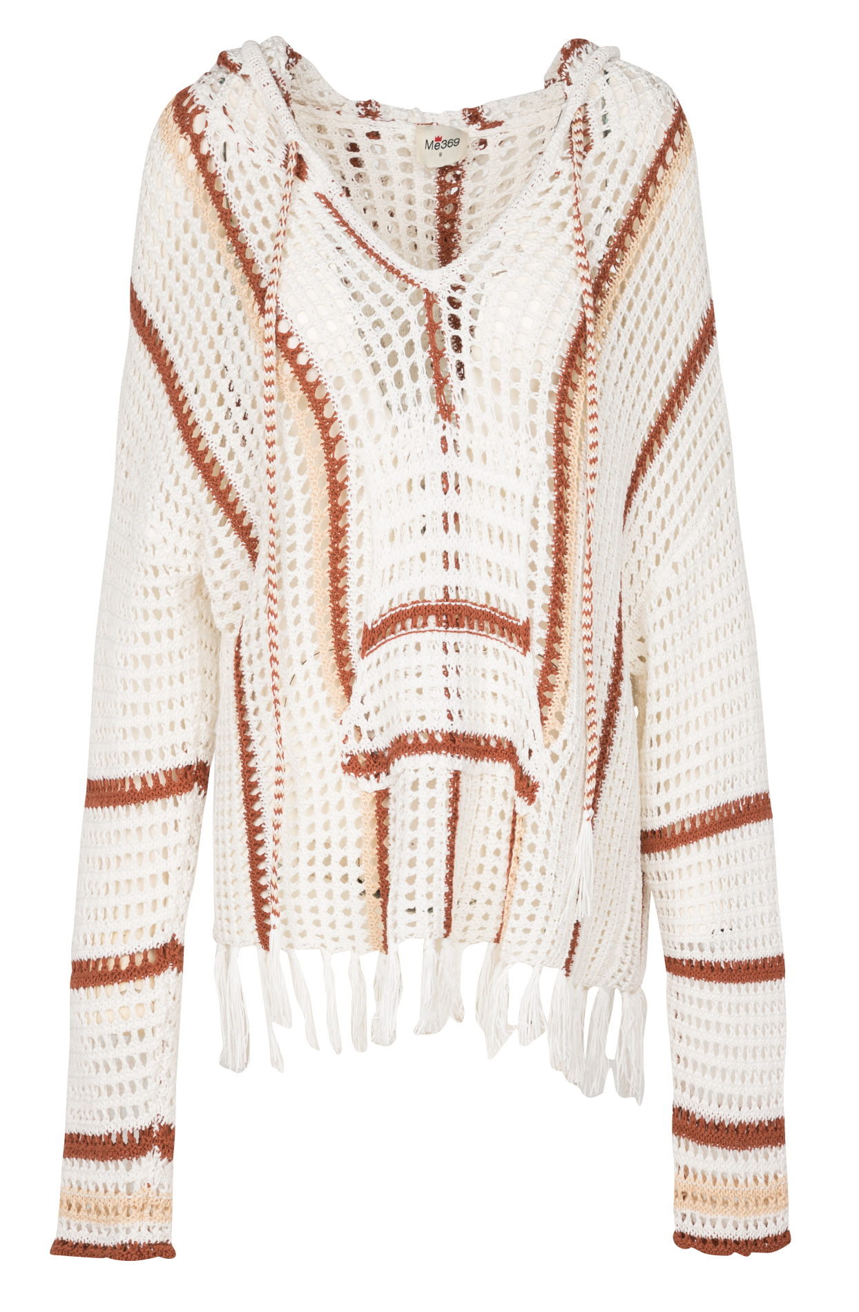 Pull en crochet à rayures en coton  SACK S Beige