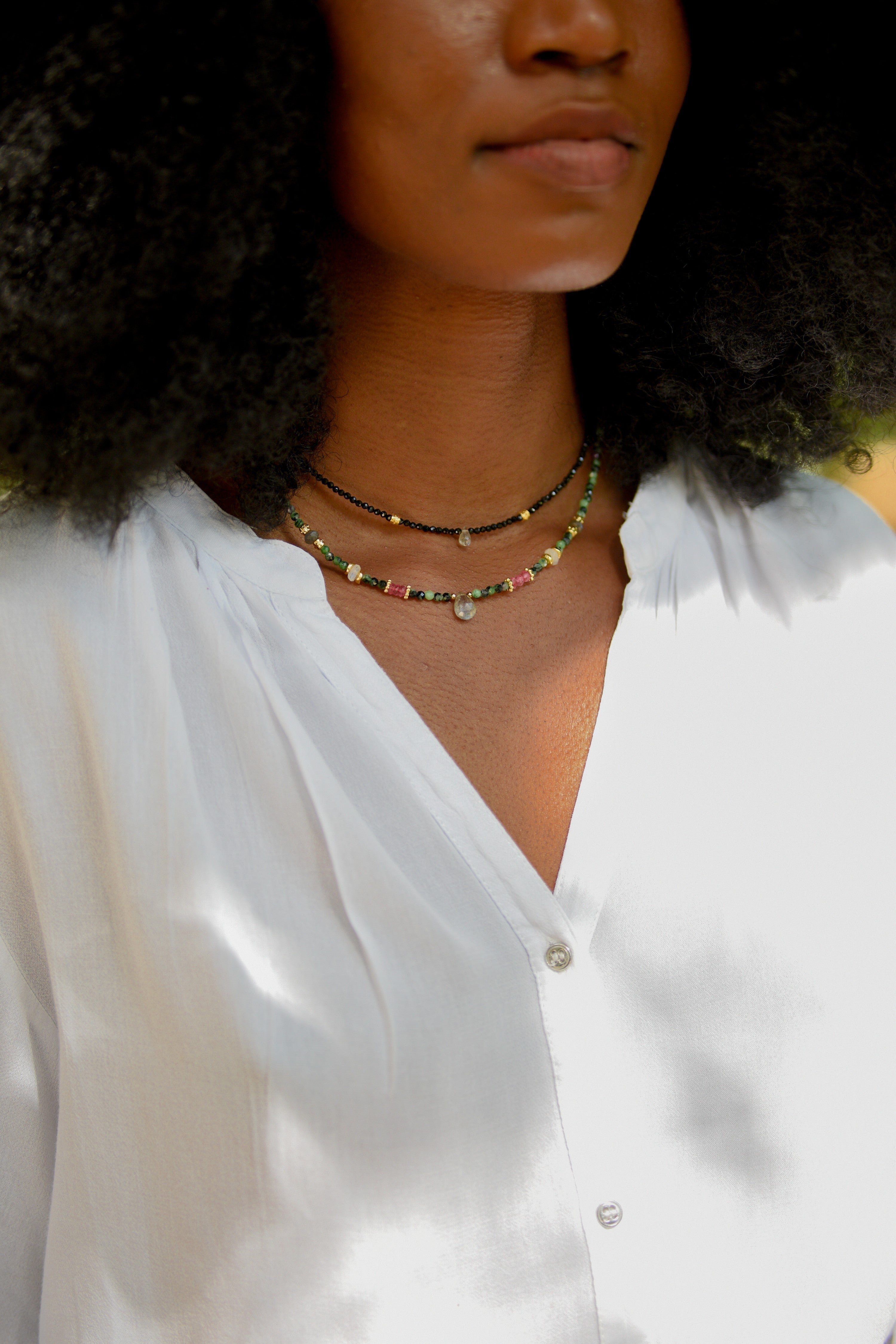 Ruby zoisite necklace GINANDGER Green