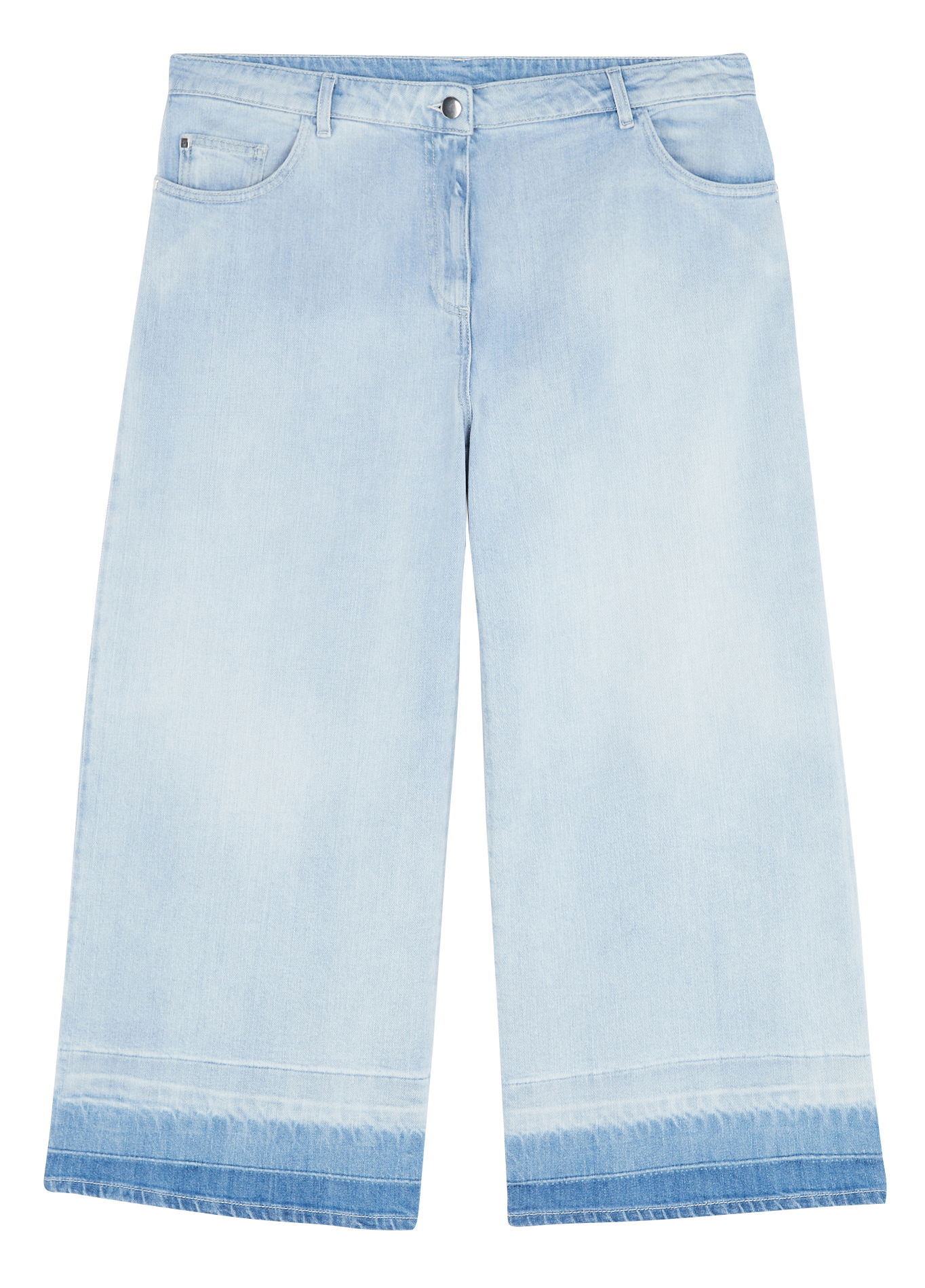 Jean droit en coton mélangé Bleu